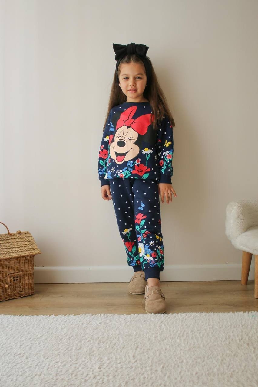 3-10 Yaş Kız Çocuk Minnie Mouse Desenli Eşofman Takım