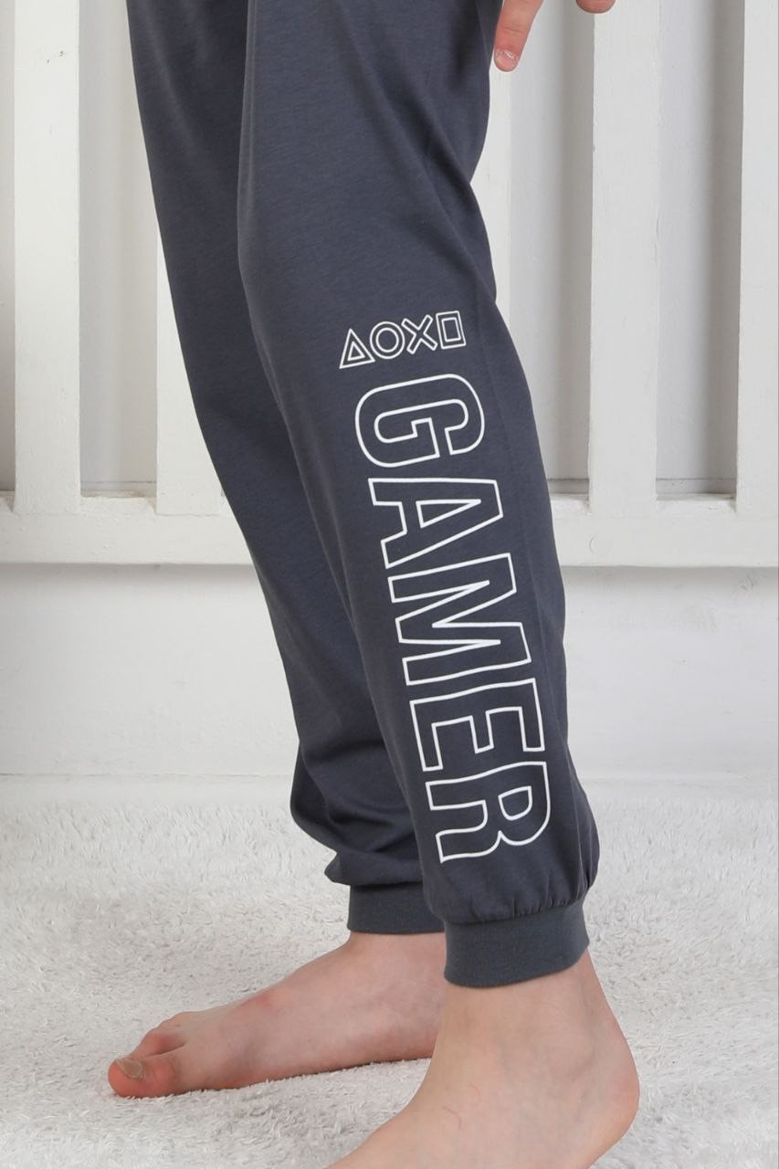 8-13 Yaş Erkek Çocuk Gamer Baskılı Pijama Takımı