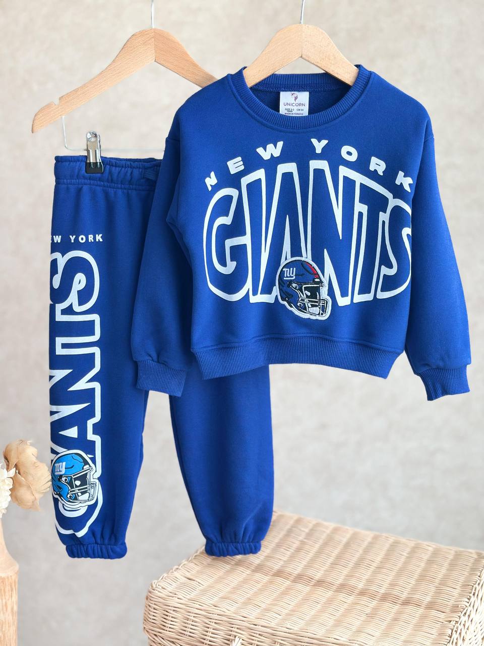 2-8 Yaş Çocuk Lacivert New York Giants Spor Sweatshirt Takımı