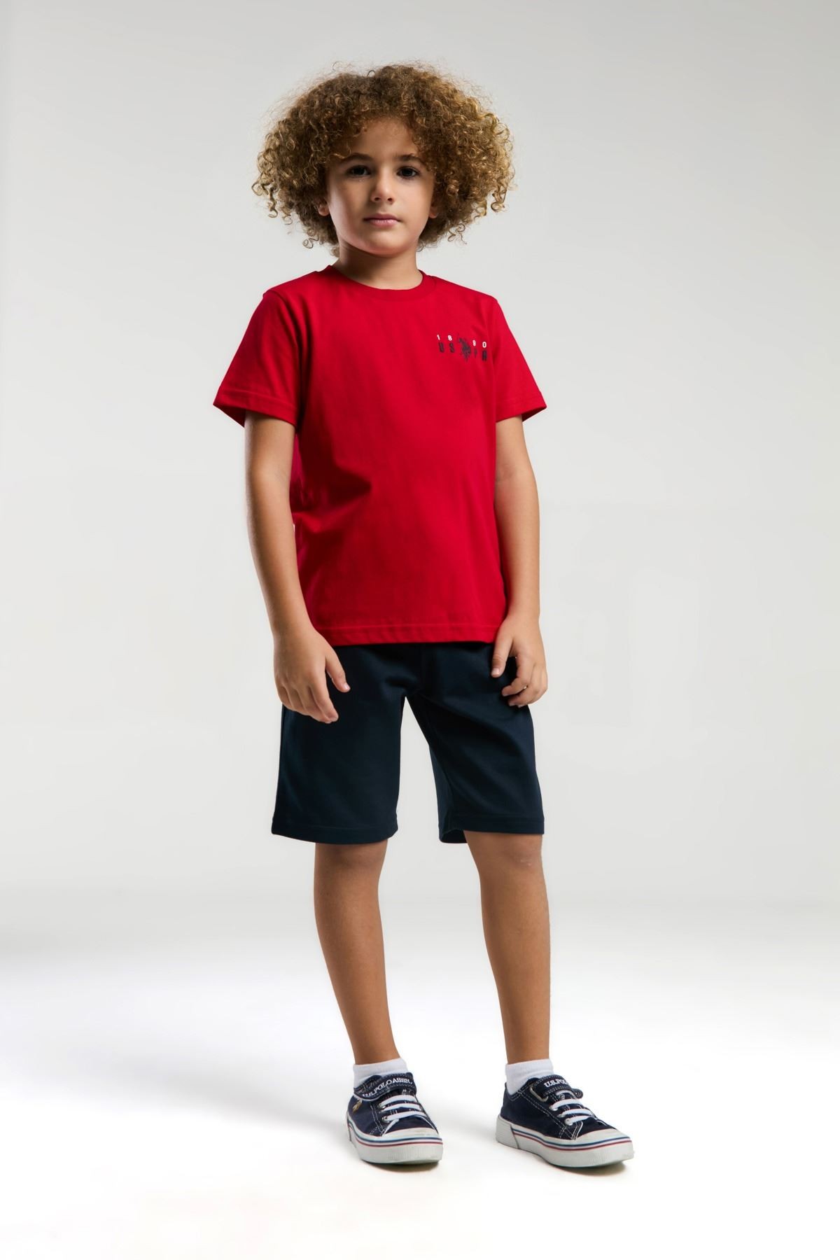 4-8 Yaş Lisanslı Us Polo ASSN Erkek Çocuk Takım-Kırmızı