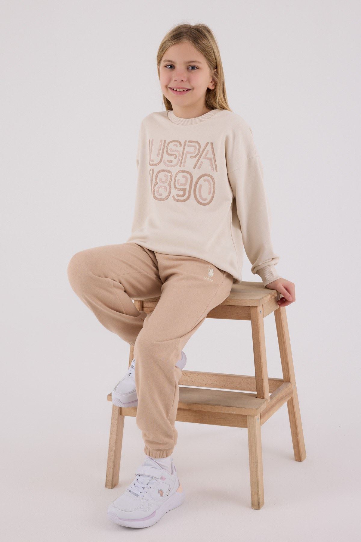 9-15 Yaş Lisanslı Us Polo Assn Kız Çocuk Takım-Latte