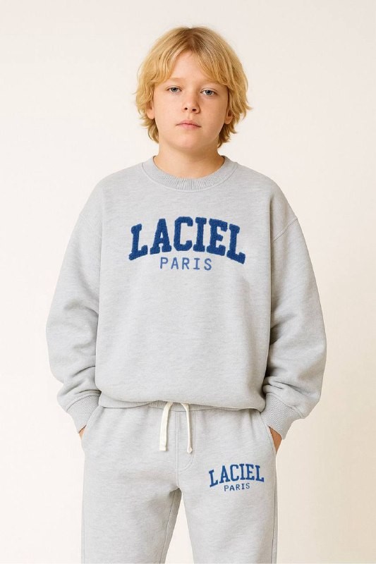 2-7 Yaş Çocuk Gri Sweatshirt ve Eşofman Takımı Şardonlu