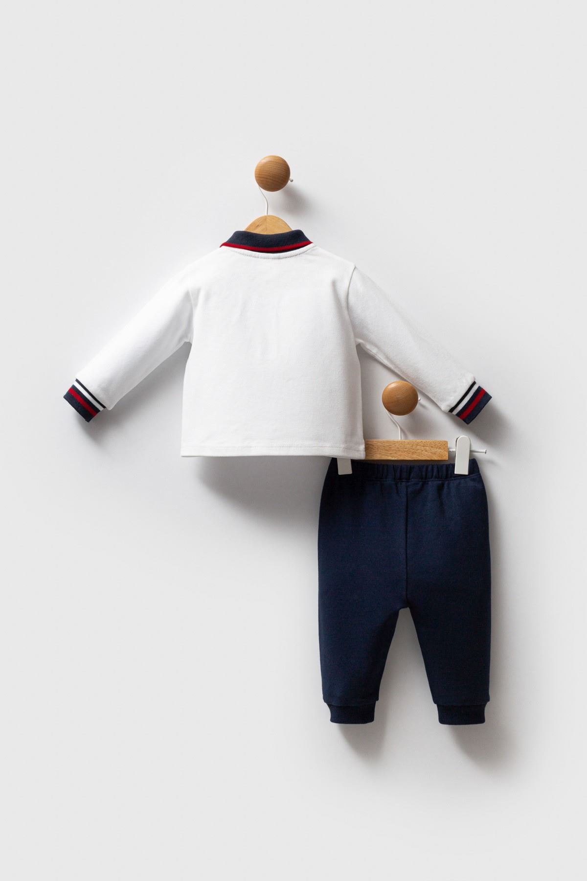 6-36 Ay Lisanslı Us Polo Assn Erkek Bebek Takım-Ekru