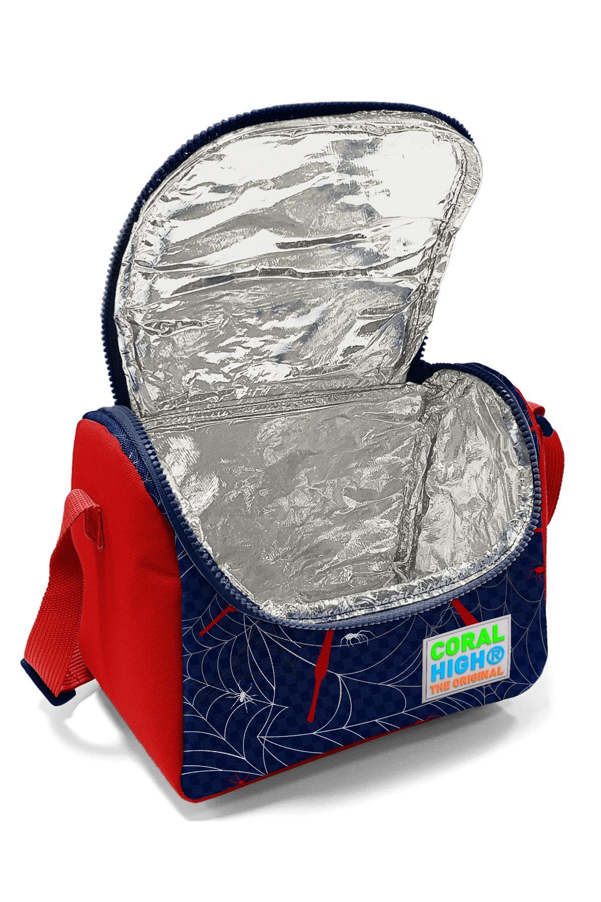 Coral High Kids Lacivert Kırmızı Örümcek Desenli Thermo Beslenme Çantası