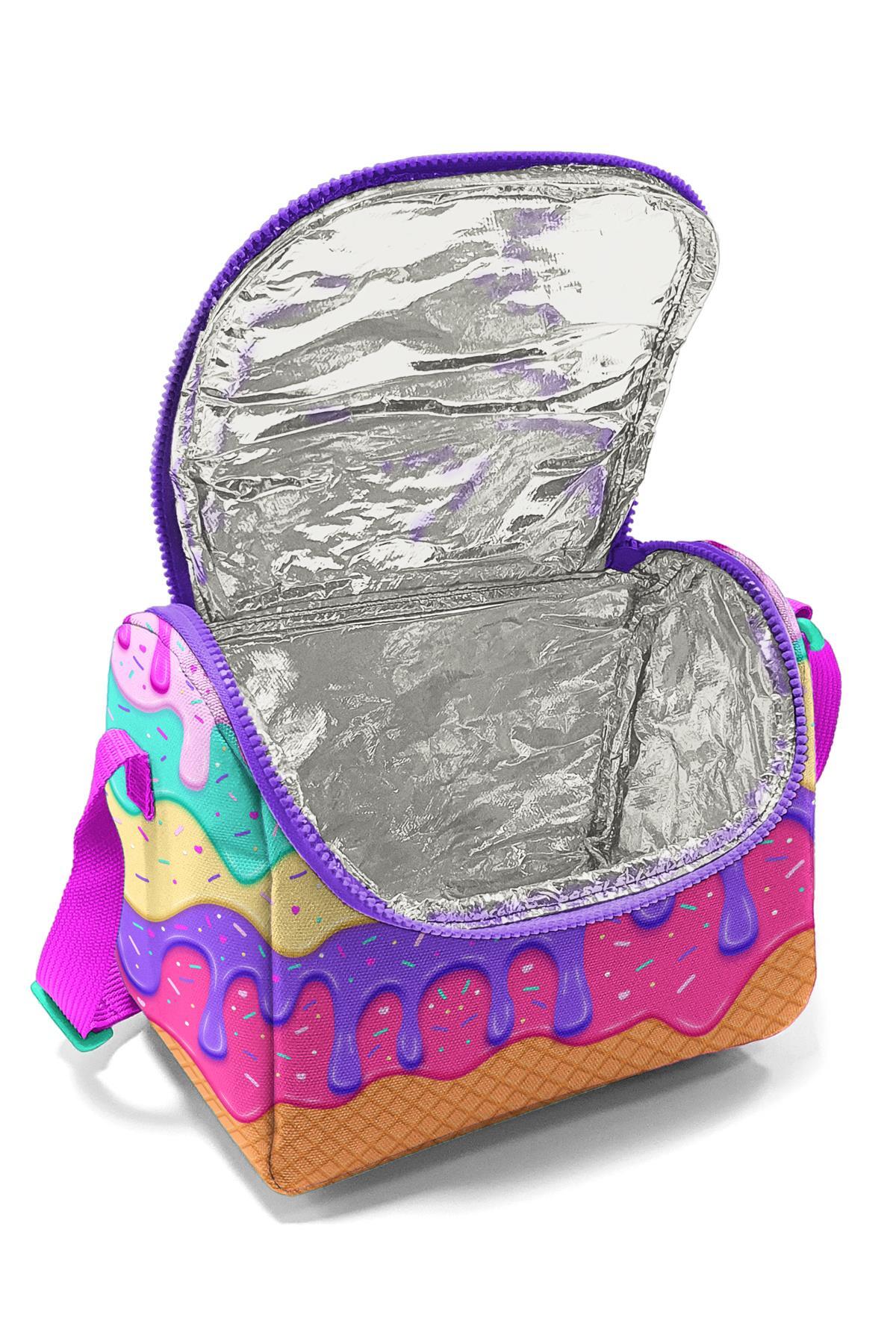 Coral High Kids Pembe Rengarenk Dondurma Desenli Thermo Beslenme Çantası