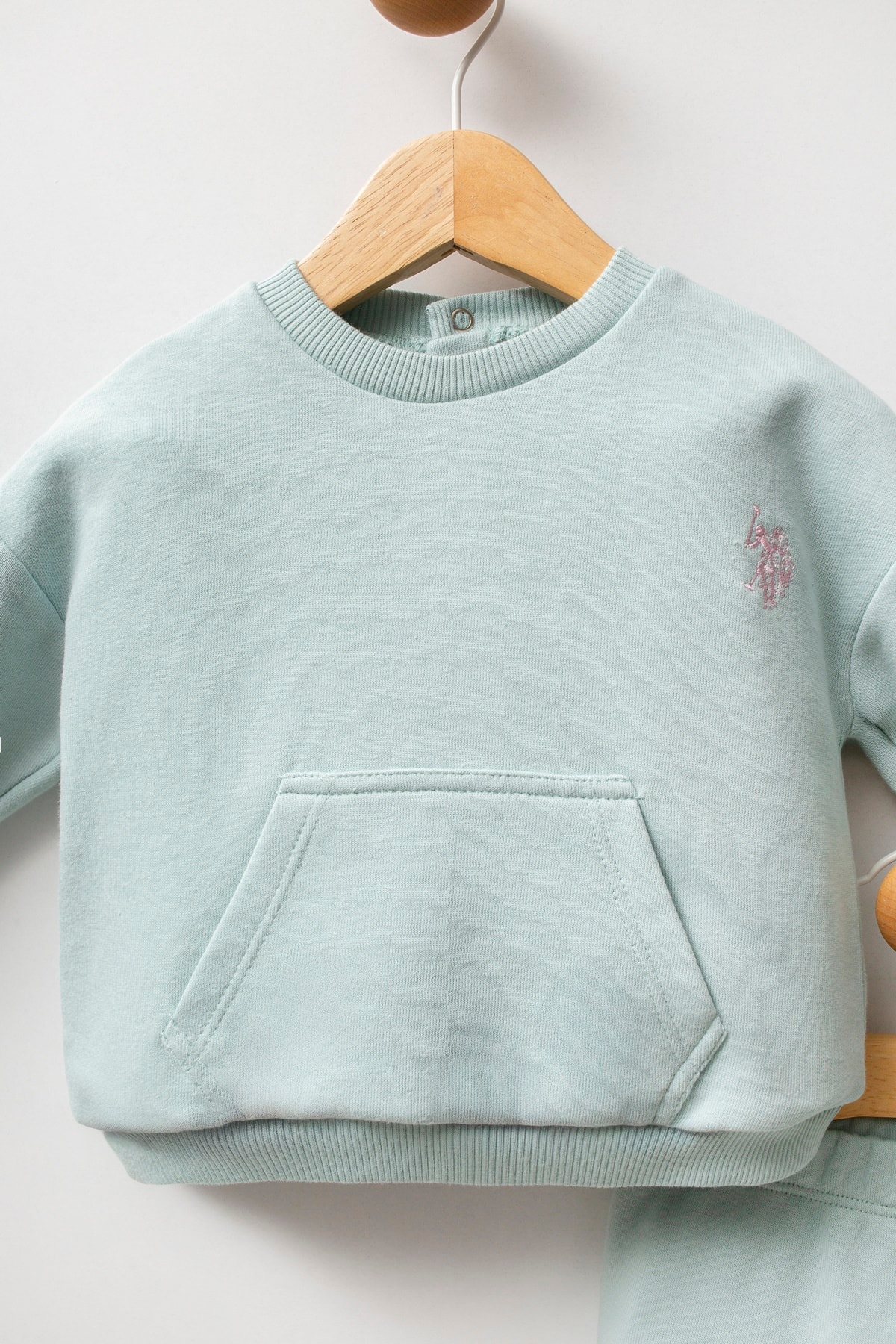 6-36 Ay Kız Bebek US Polo Assn Lisanslı Mint Yeşili 2’li Takım