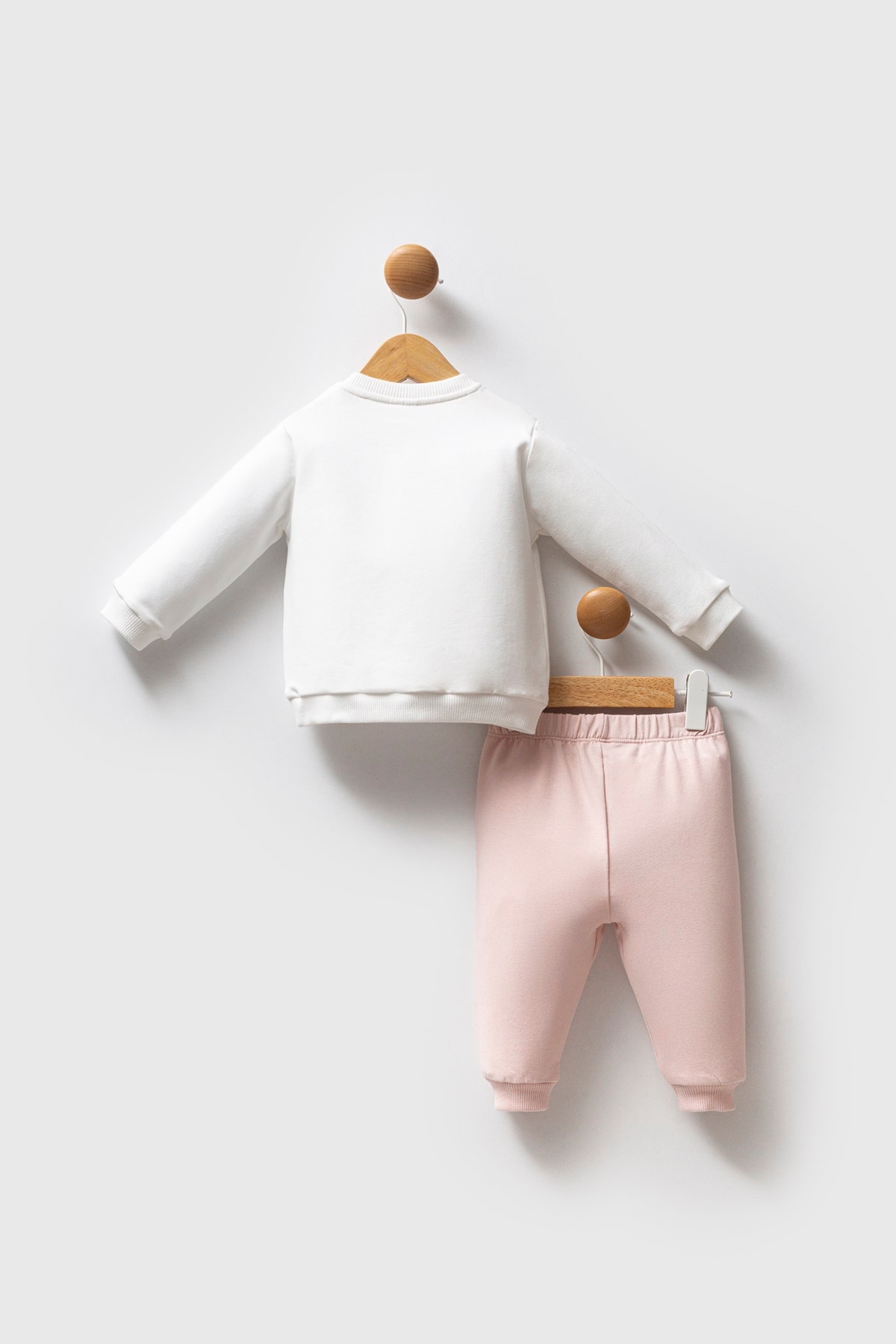 6-36 Ay Kız Bebek US Polo Assn Lisanslı Beyaz-Pembe 2’li Takım