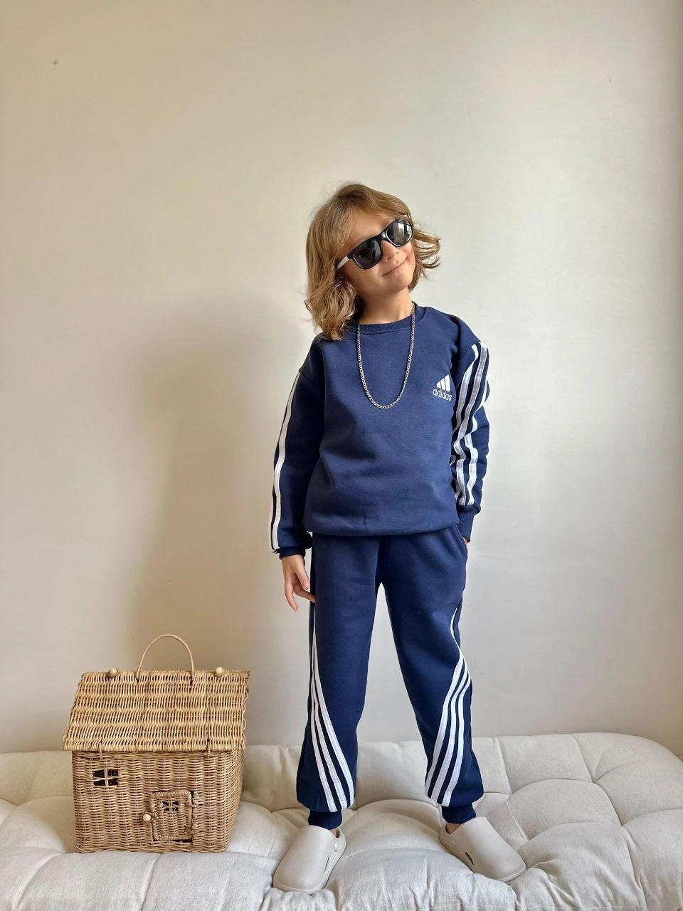 5-14 Yaş Erkek Çocuk 3 İp Şardonlu Çizgi Detaylı Eşofman Takımı