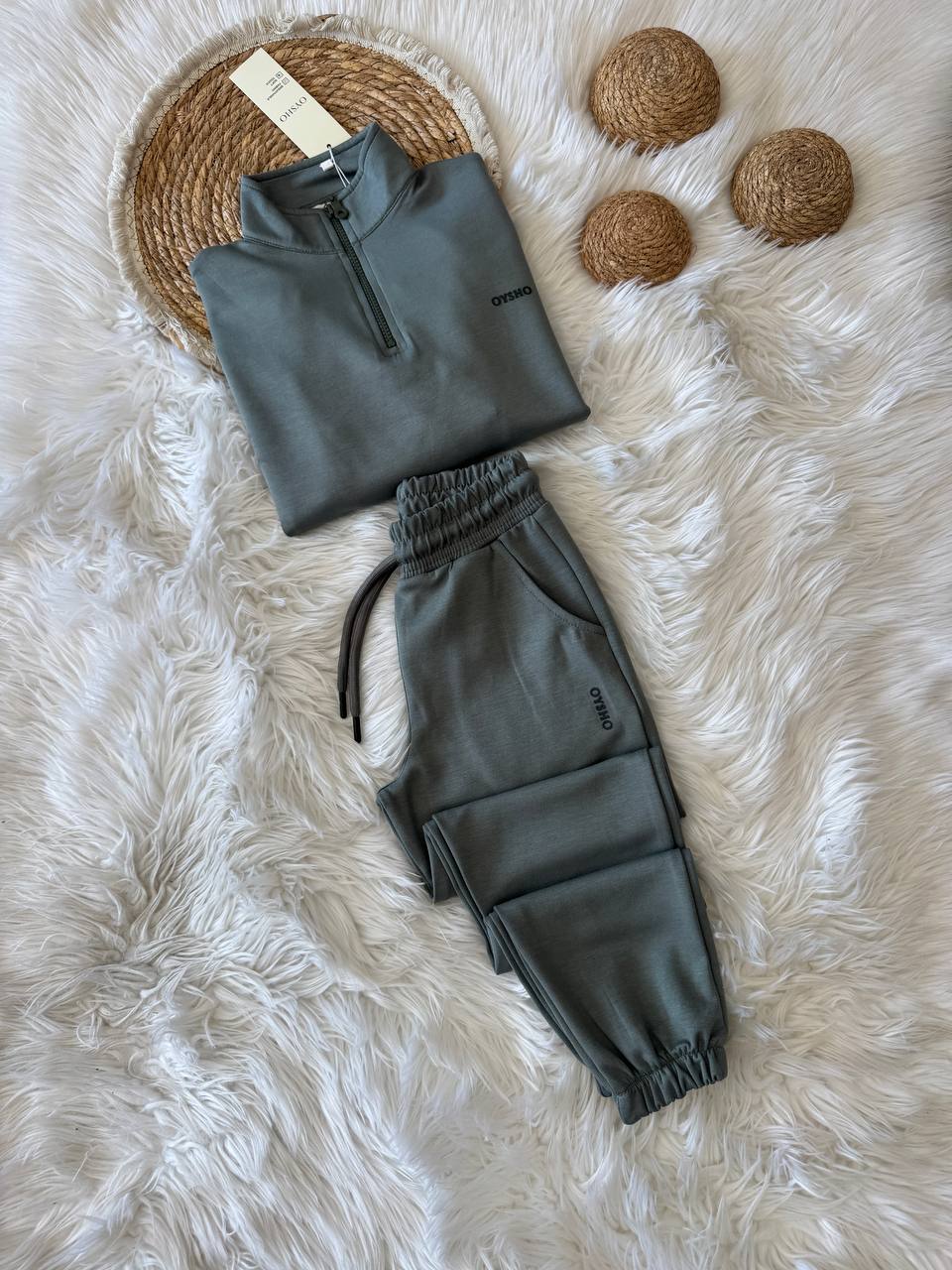 6-14 Yaş Unisex Fermuarlı Oysho Eşofman Takımı