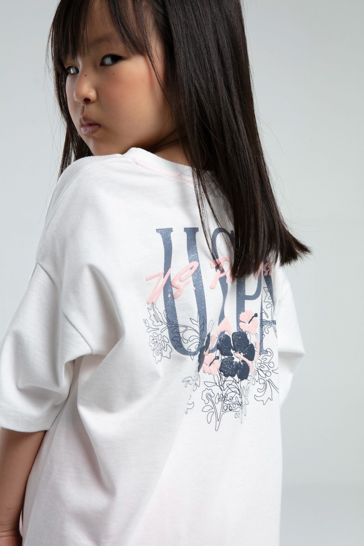 9-15 Yaş Lisanslı Us Polo ASSN Kız Çocuk Takım-Beyaz