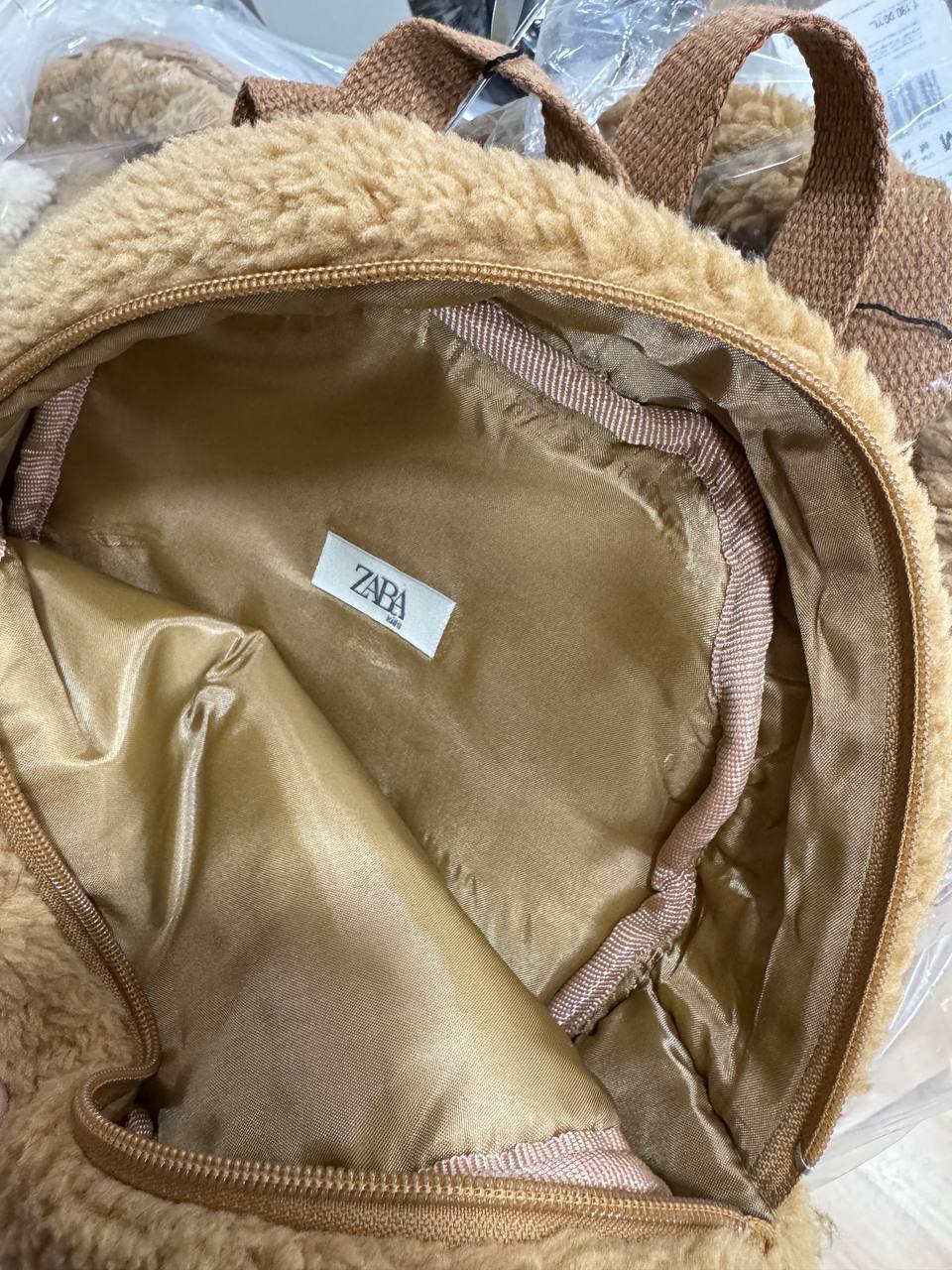 Pelüş Ayıcık Desenli Çocuk Sırt Çantası – Kahverengi