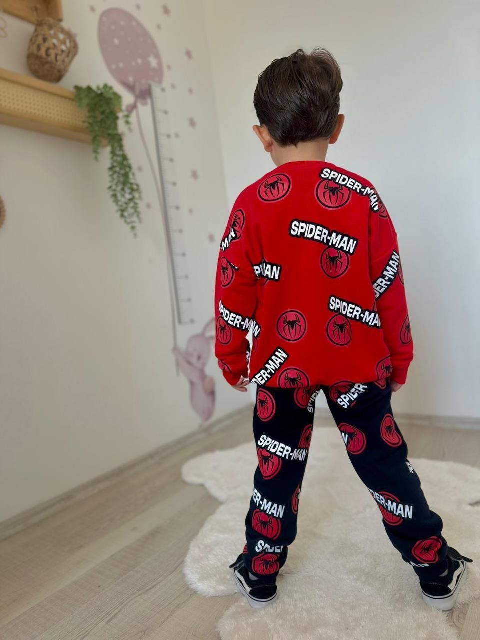 3-10 Yaş Erkek Çocuk Spider-Man Eşofman Takımı - Kırmızı Siyah