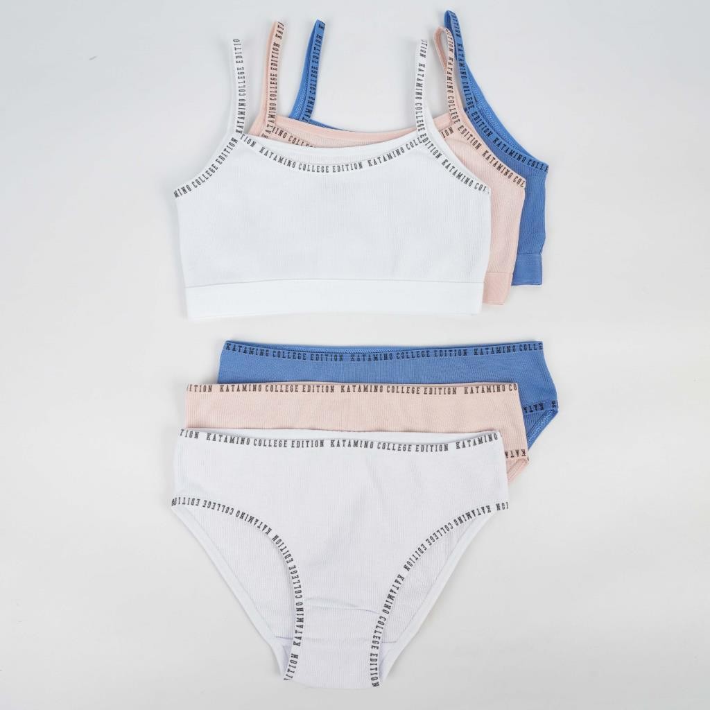 9-14 Yaş Kız Çocuk Linea İp Askılı Yarım Atlet Slip Takım