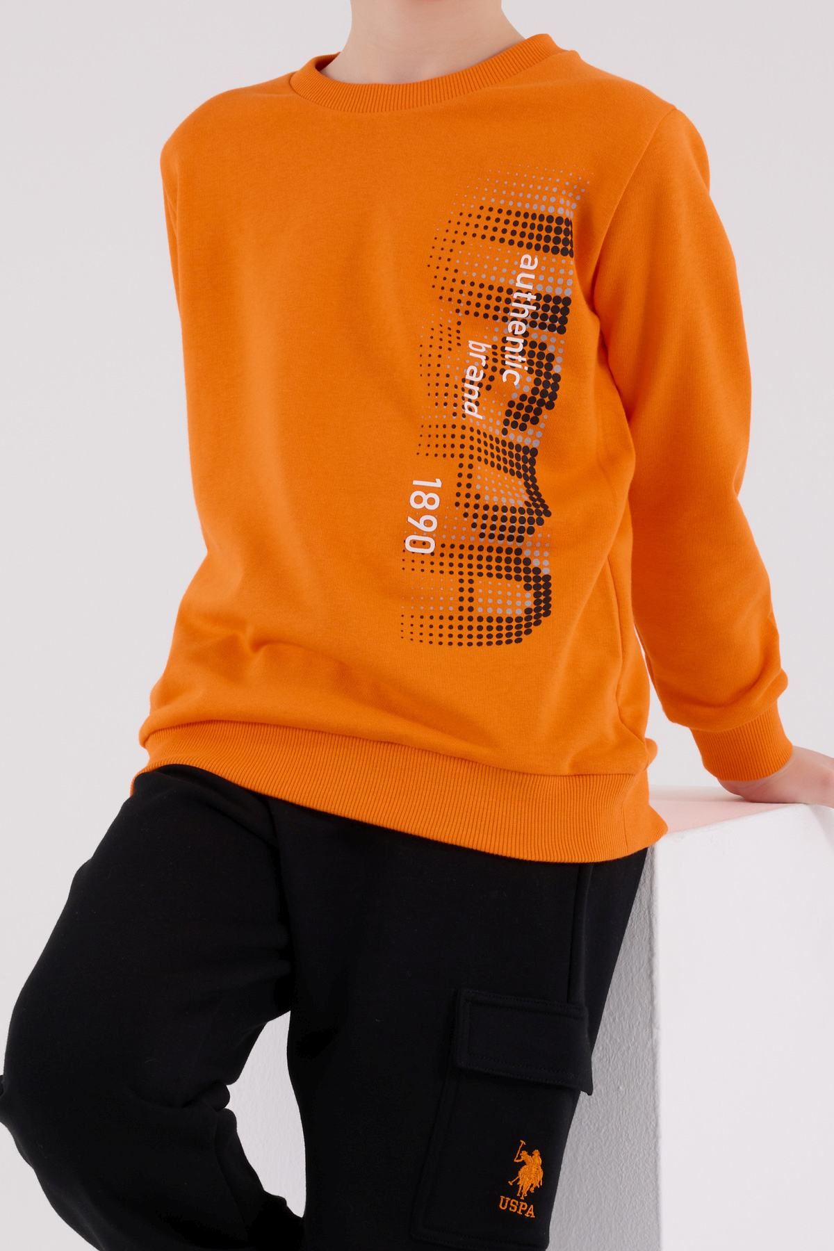 4-8Yaş Lisanslı Us Polo Assn Erkek Çocuk Takım-Oranj