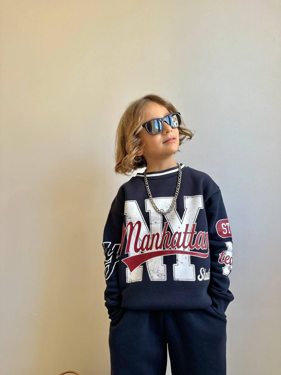 5-14 Yaş Erkek Çocuk Manhattan Baskılı Eşofman Takımı