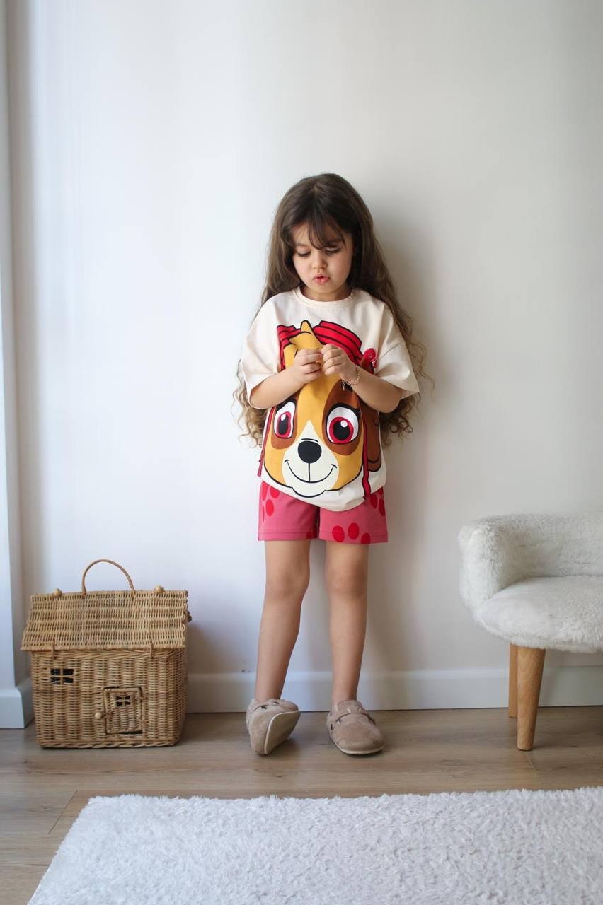 3-10 YAŞ KIZ ÇOCUK PAW PATROL ŞORT TAKIM