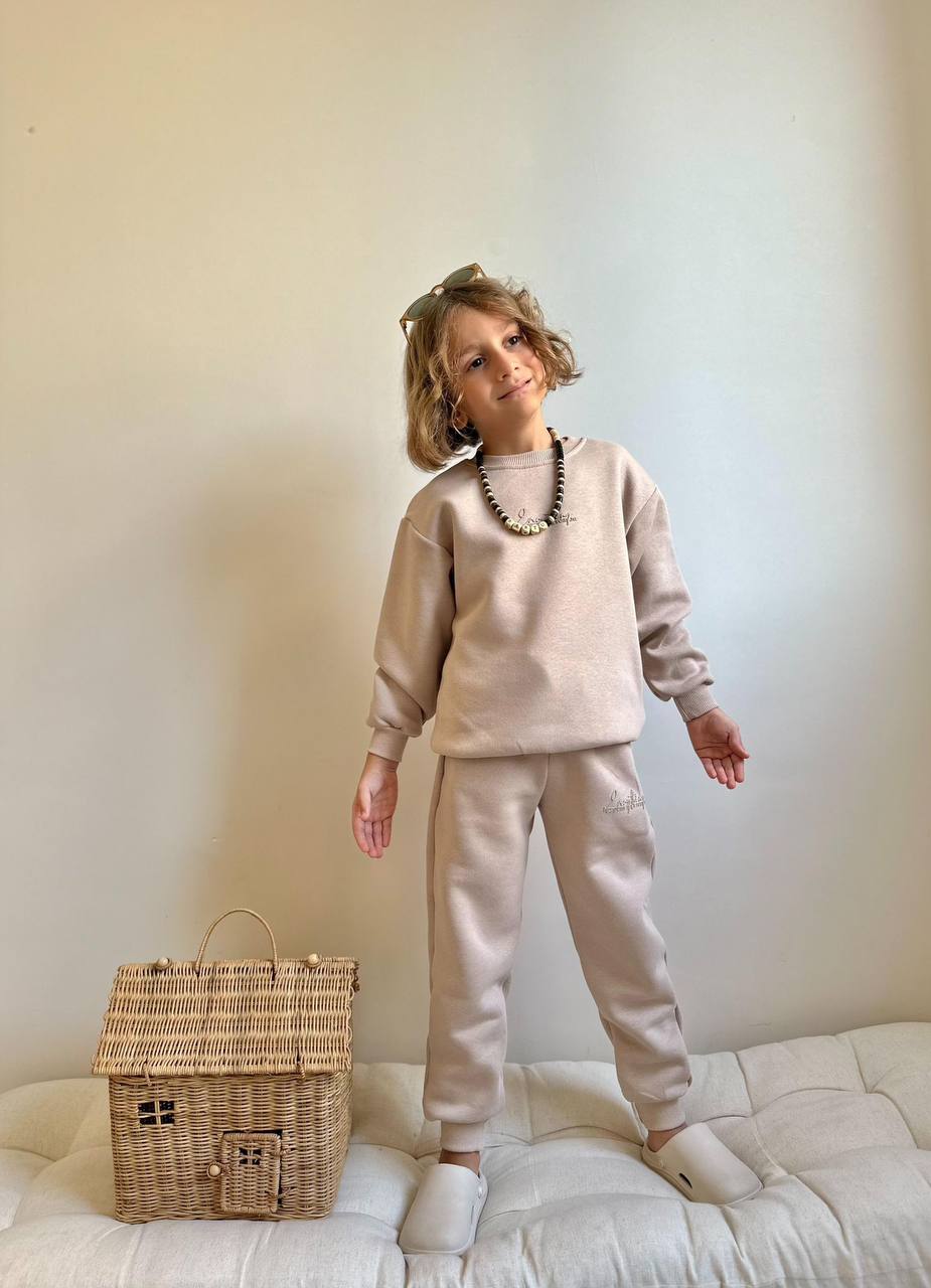 3-10 Yaş Erkek Çocuk 3 İp Şardonlu Enjeksiyon Baskılı Eşofman Takımı