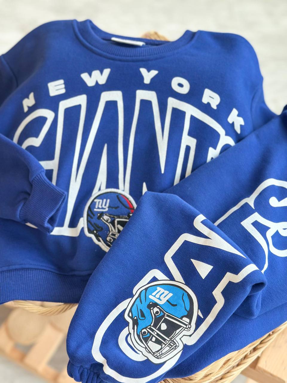 2-8 Yaş Çocuk Lacivert New York Giants Spor Sweatshirt Takımı