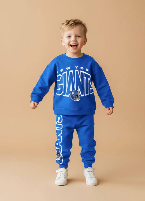 2-8 Yaş Çocuk Lacivert New York Giants Spor Sweatshirt Takımı