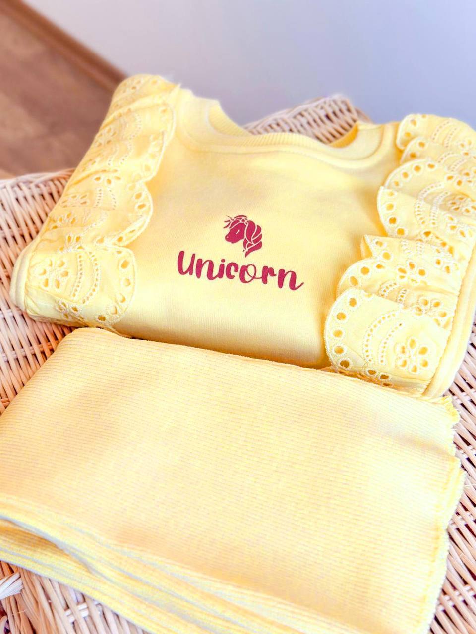 2-8 Yaş Kız Çocuk Unicorn Dantelli Eşofman Takımı