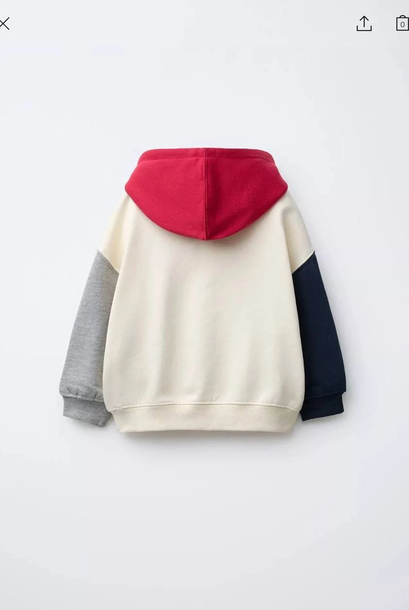 3-10 Yaş Erkek Çocuk Paris Baskılı Renk Bloklu Kapüşonlu Takım