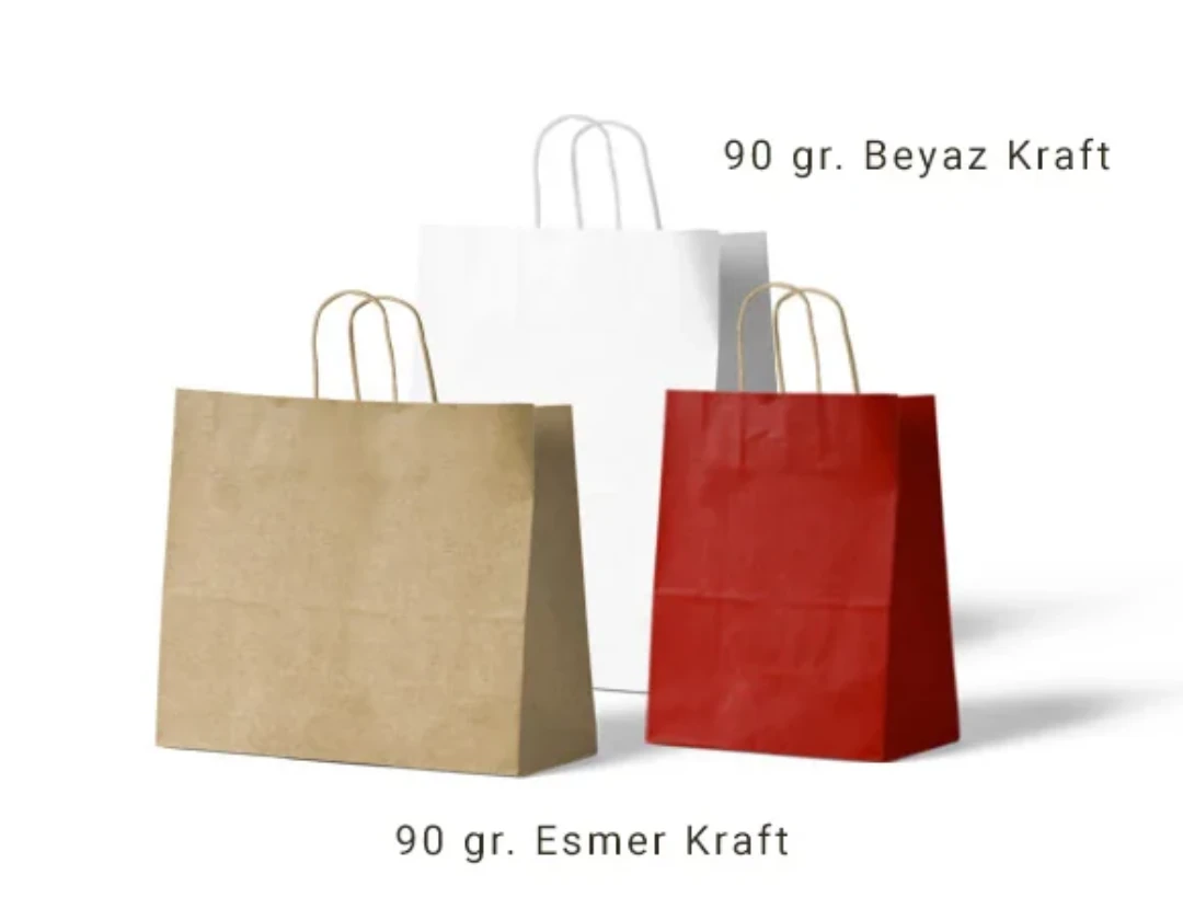 Baskısız Burgu Saplı Kağıt Poşet/Çanta