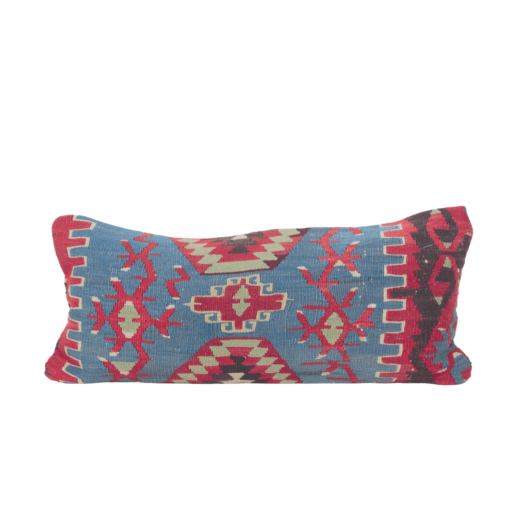 Oushak Blue Hand Woven Rug Cushion