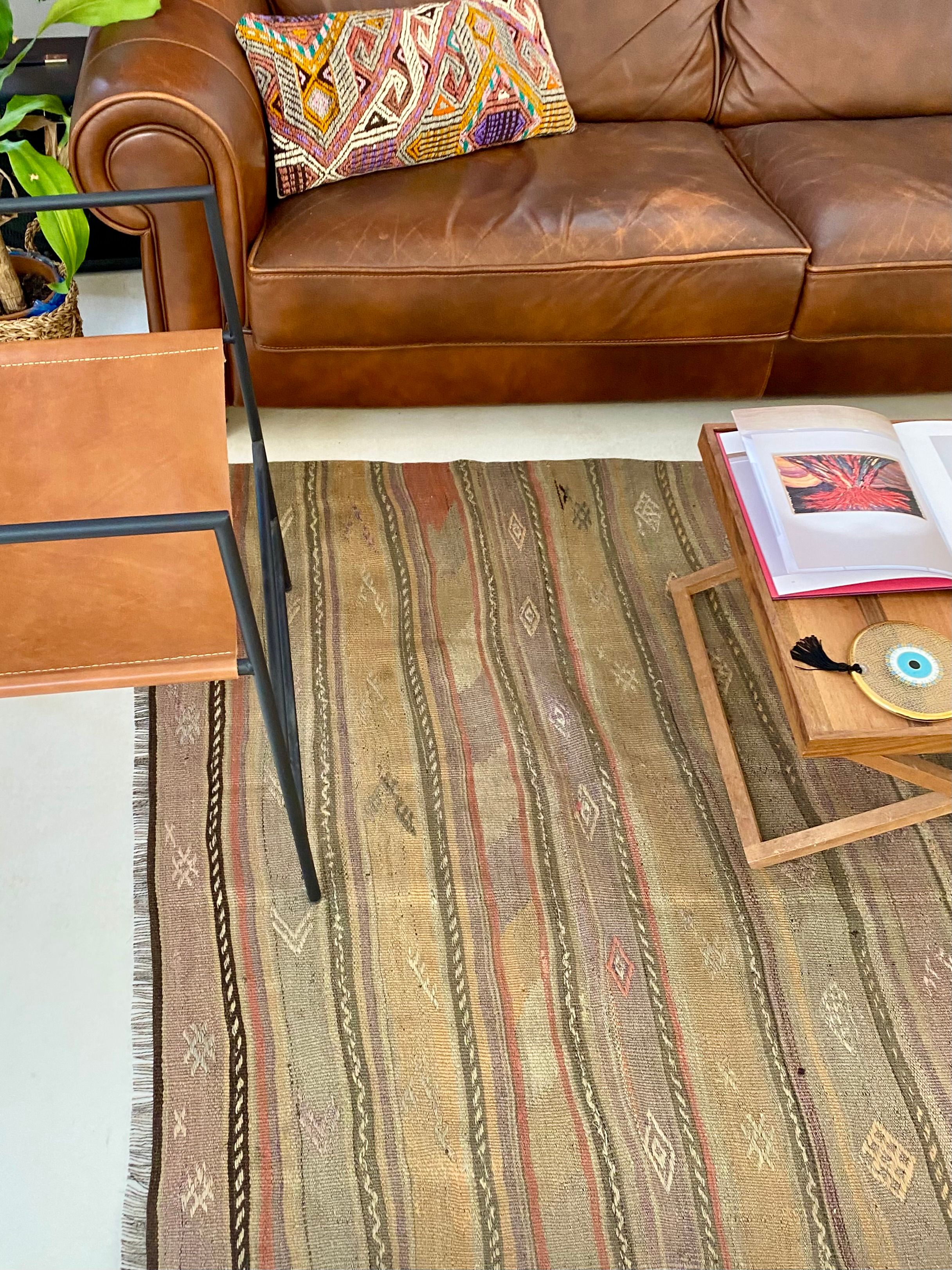 Handwoven Vintage Balikesir Pastel Kilim
