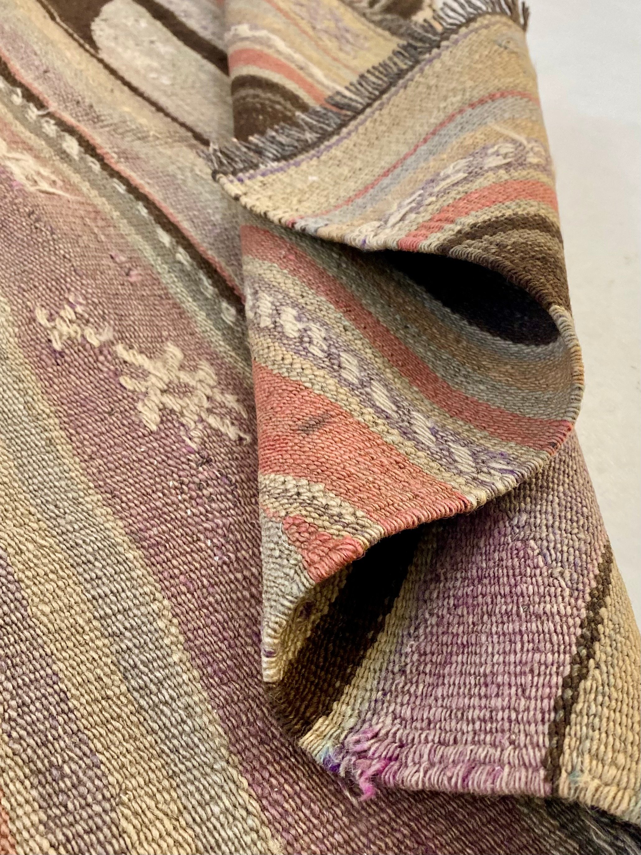 Handwoven Vintage Balikesir Pastel Kilim