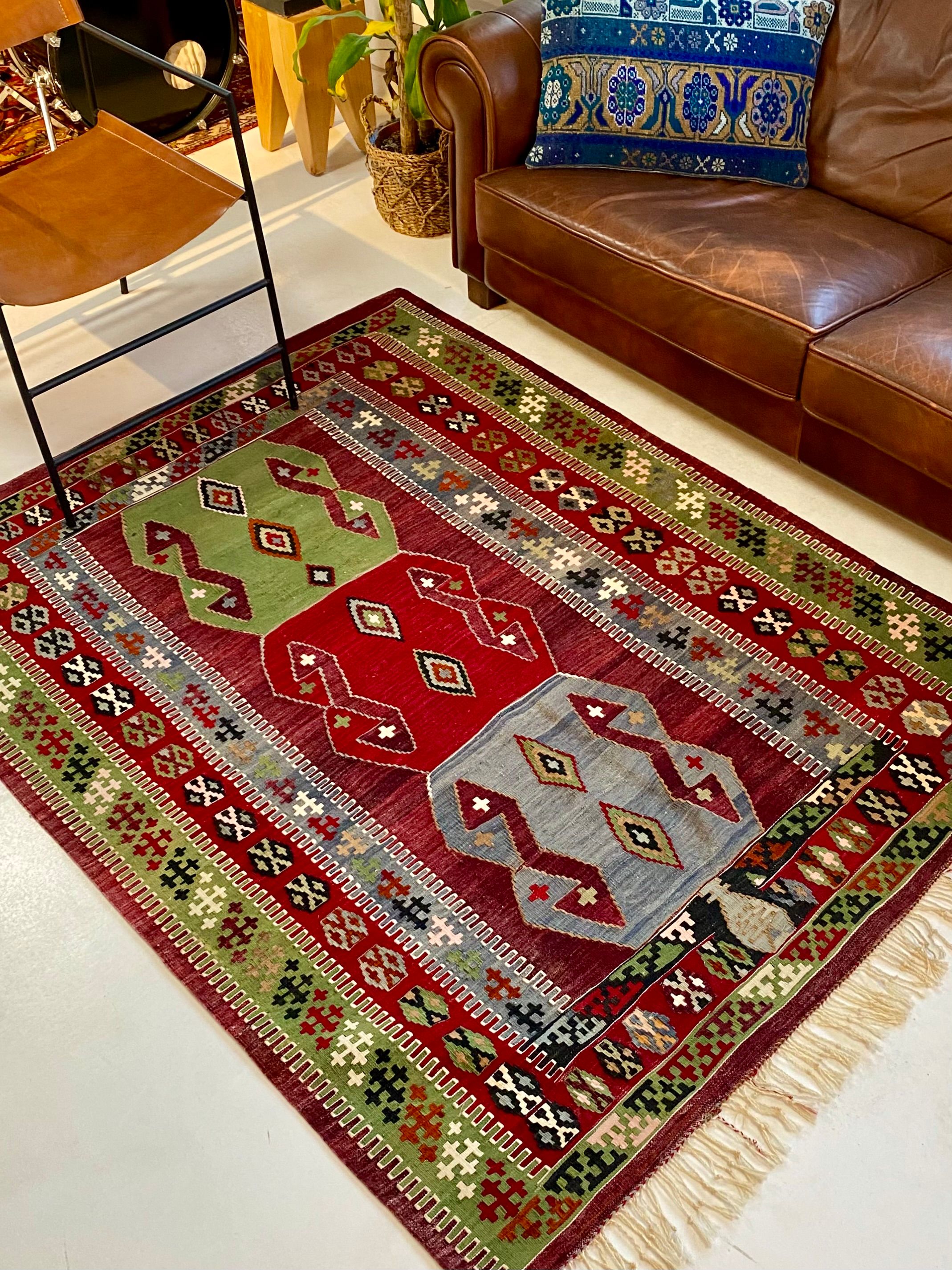 Antique Konya Obruk Hand Woven Rug 