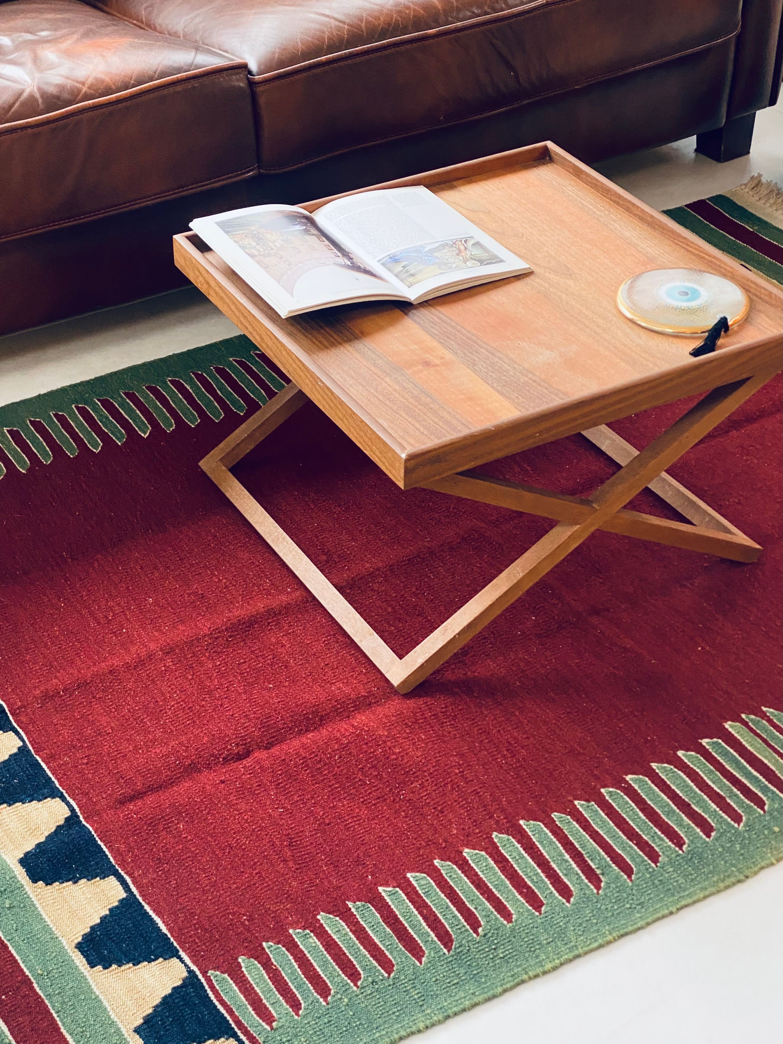 Bodrum Hand Woven Border Dark Blue Bos Rug