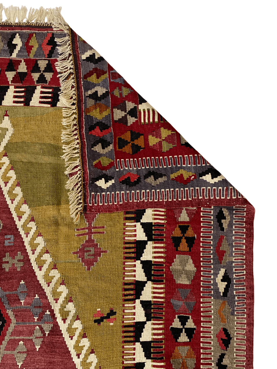Handwoven Antique Obruk Mihrab Kilim