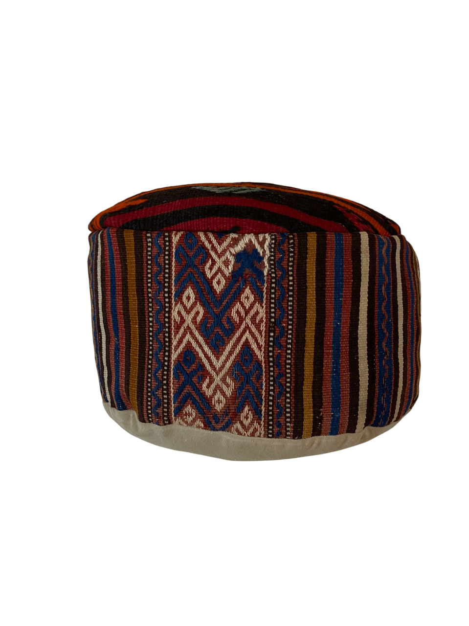 Handwoven Bird Motif Pouffe
