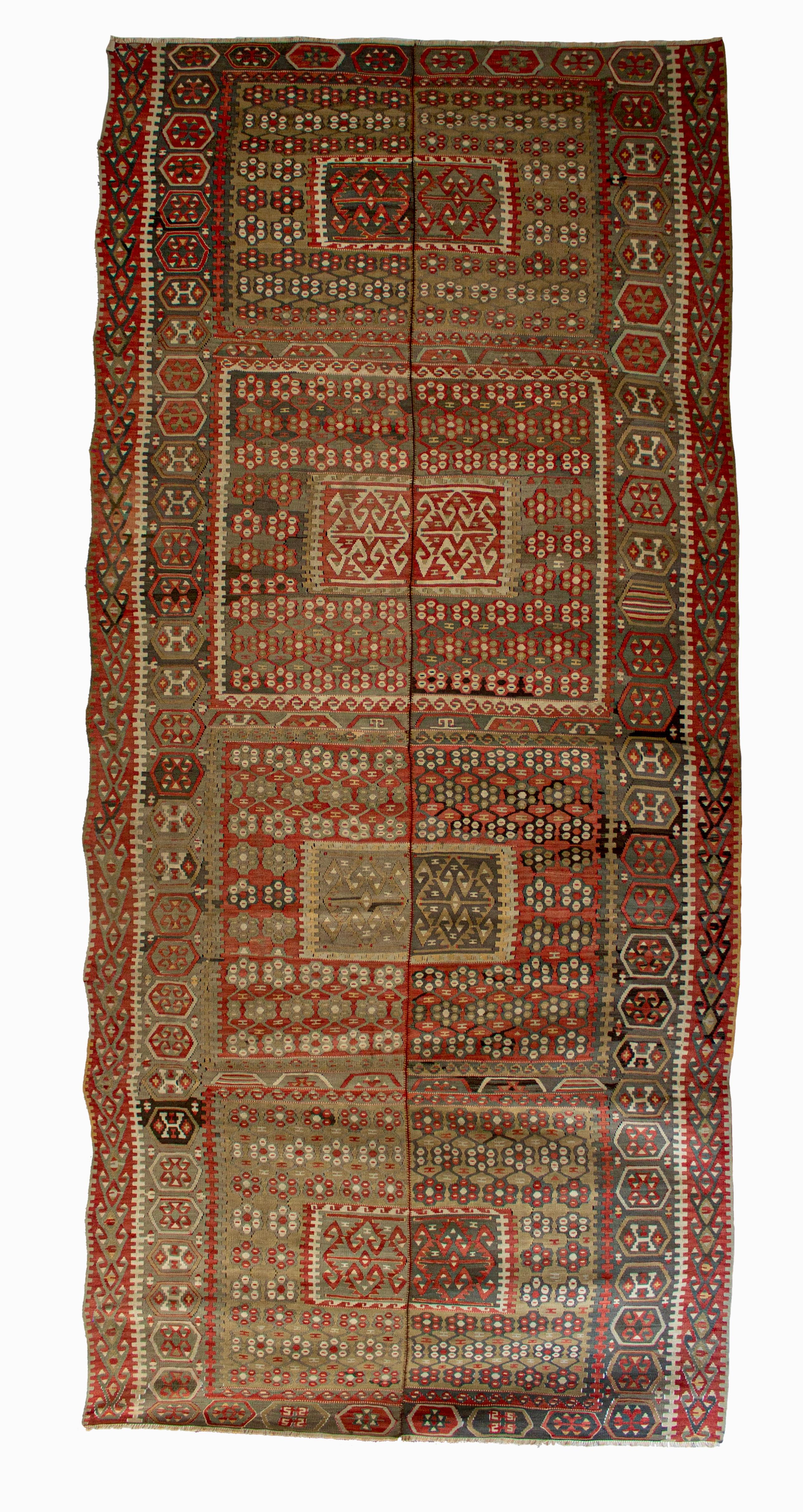 Antique Handwoven Kayseri Chest Rug