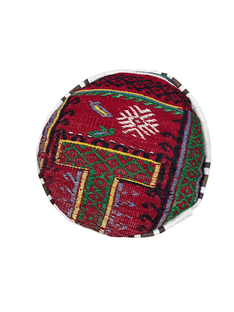 Handwoven Evil Eye Pouf