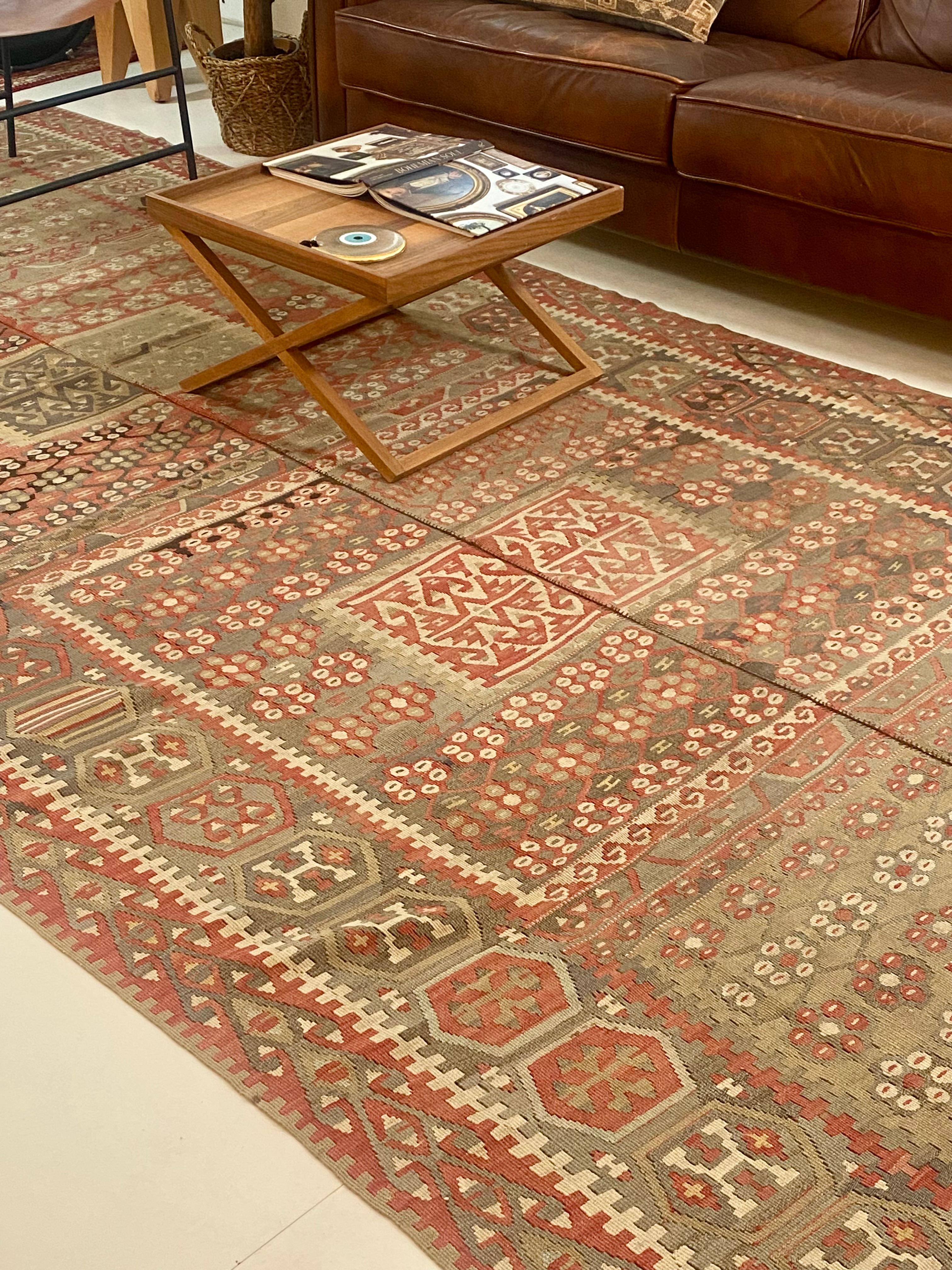 Antique Handwoven Kayseri Chest Rug