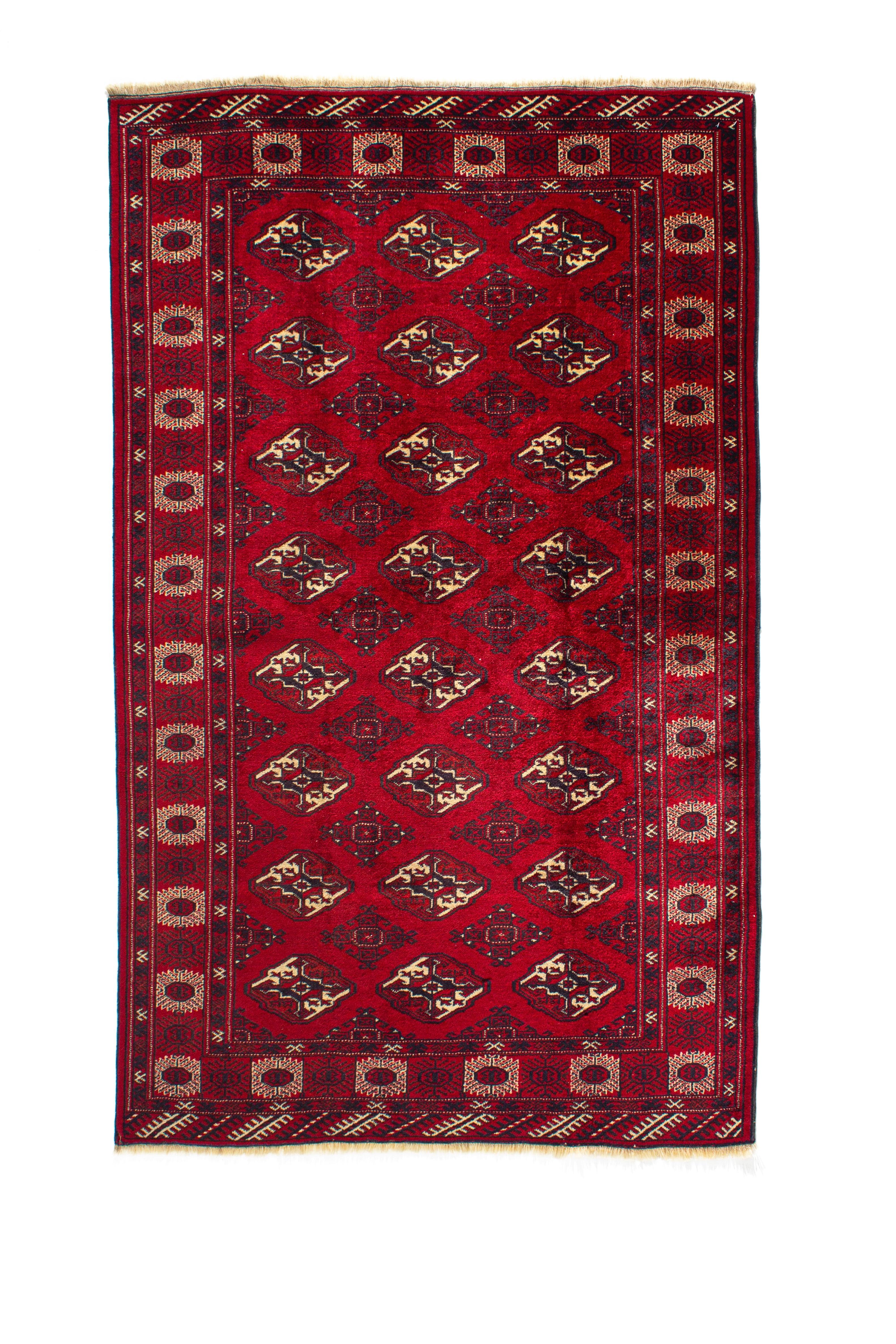 Turkmen Bukhara Hand-Woven Carpet