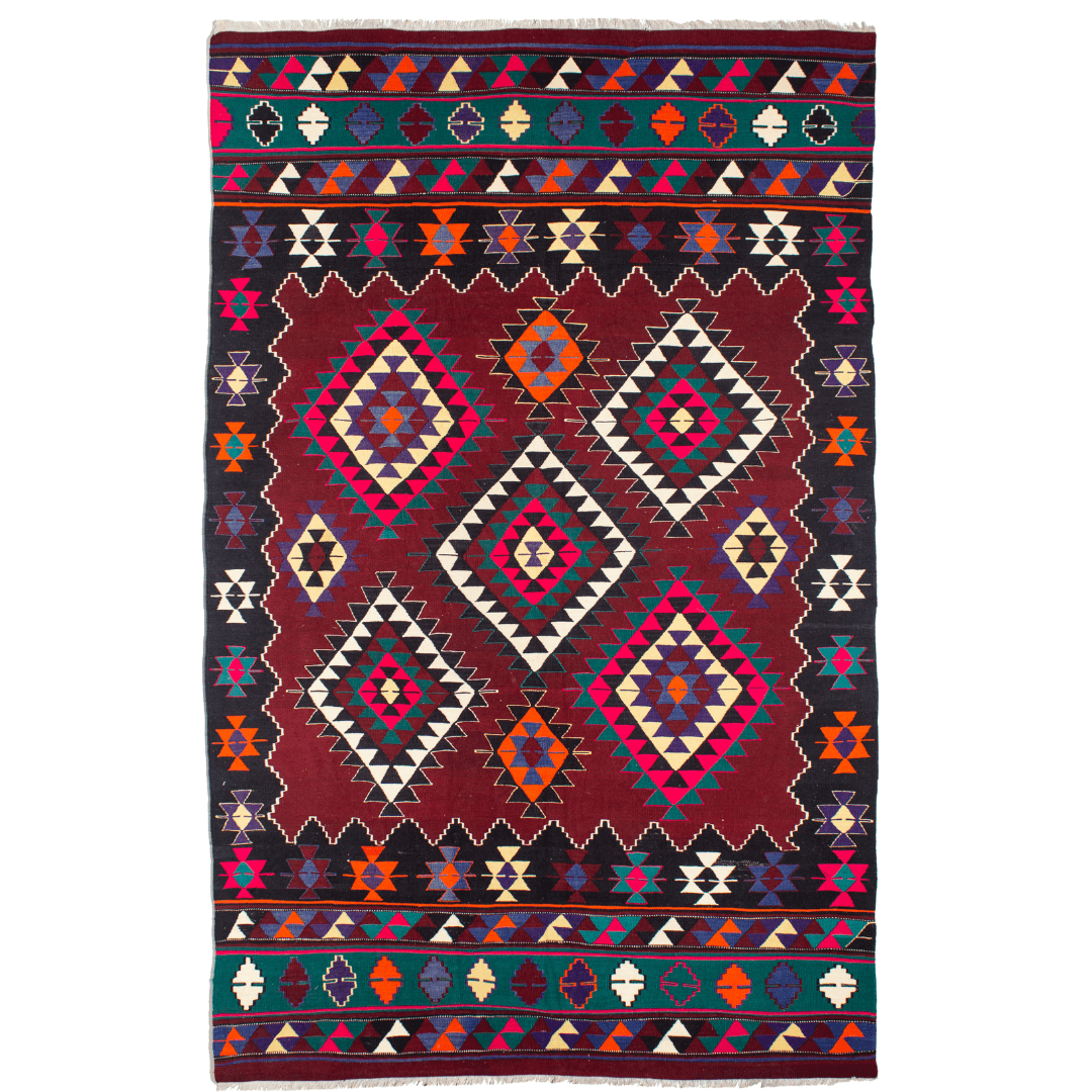 Balıkesir Karakeçili Bordürü Mavili Kilim