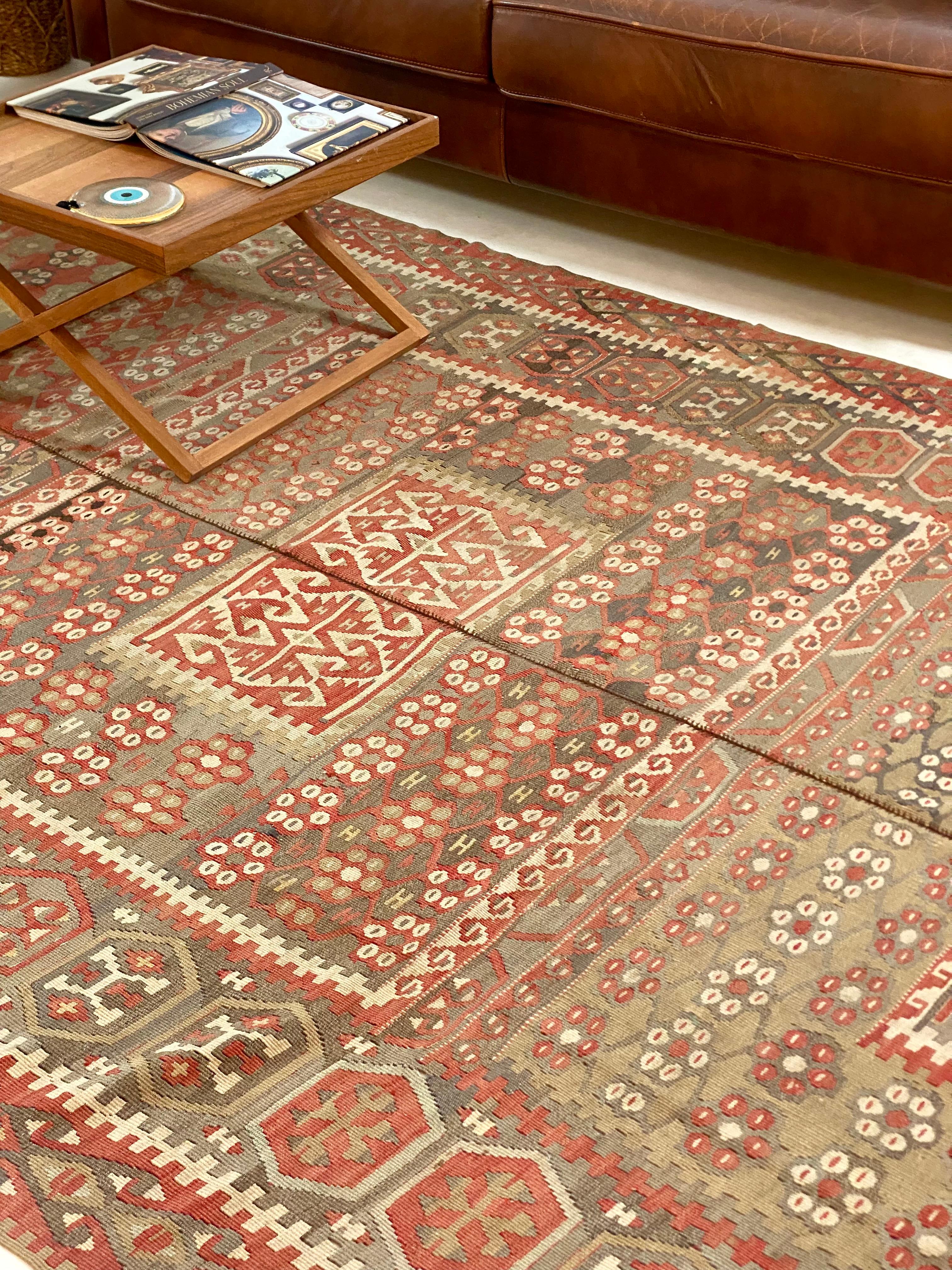 Antique Handwoven Kayseri Chest Rug