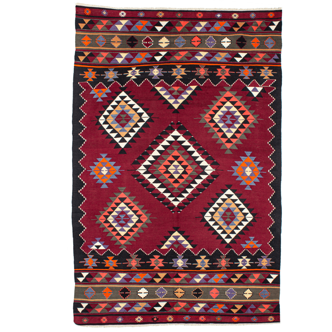 Balıkesir Karakeçili Bordürü Siyahlı Kilim