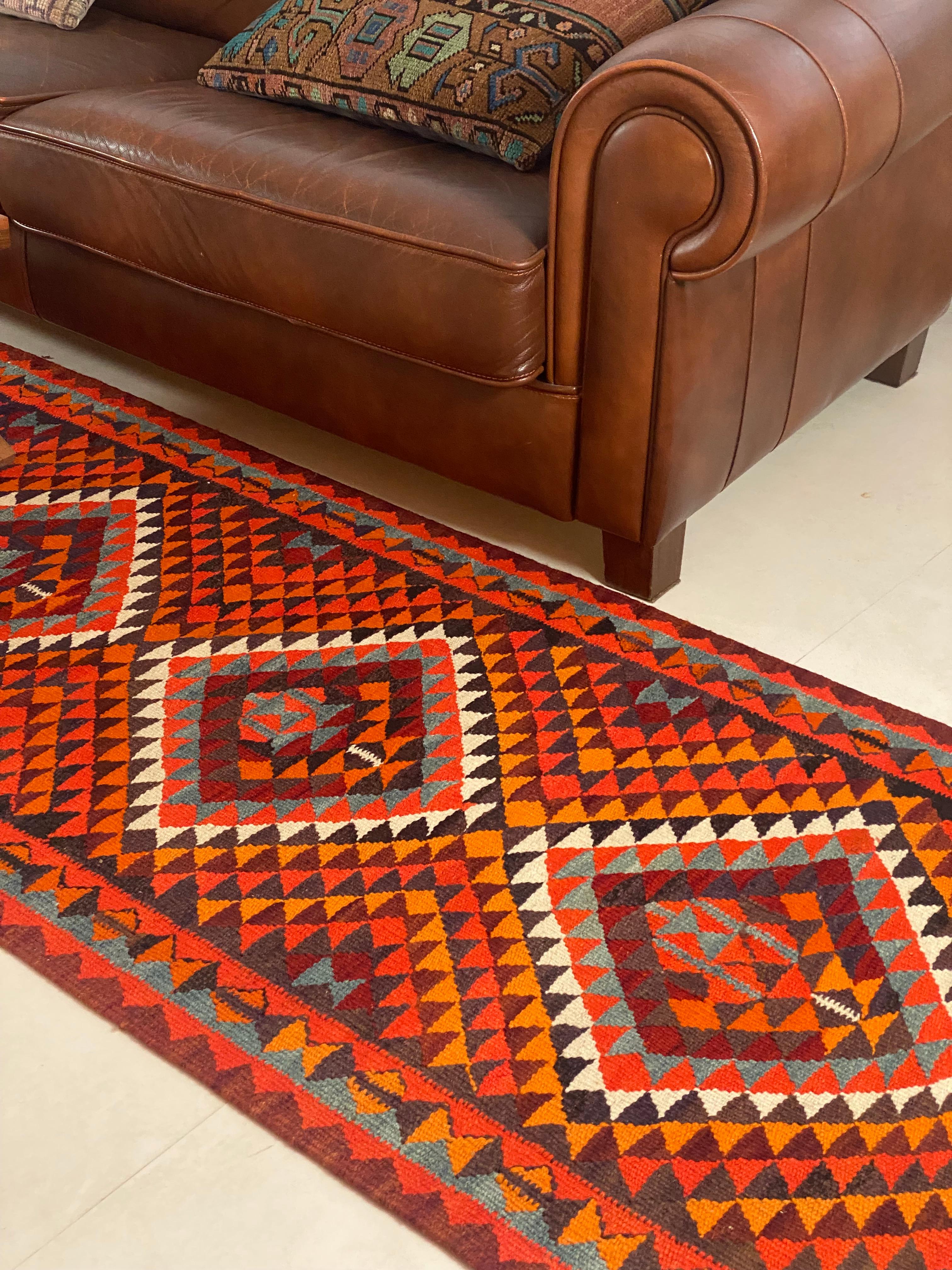 Handwoven Kars Kilim Runner