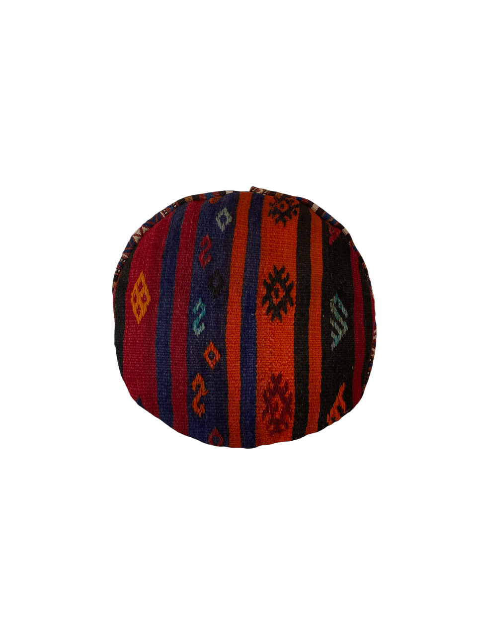 Handwoven Bird Motif Pouffe