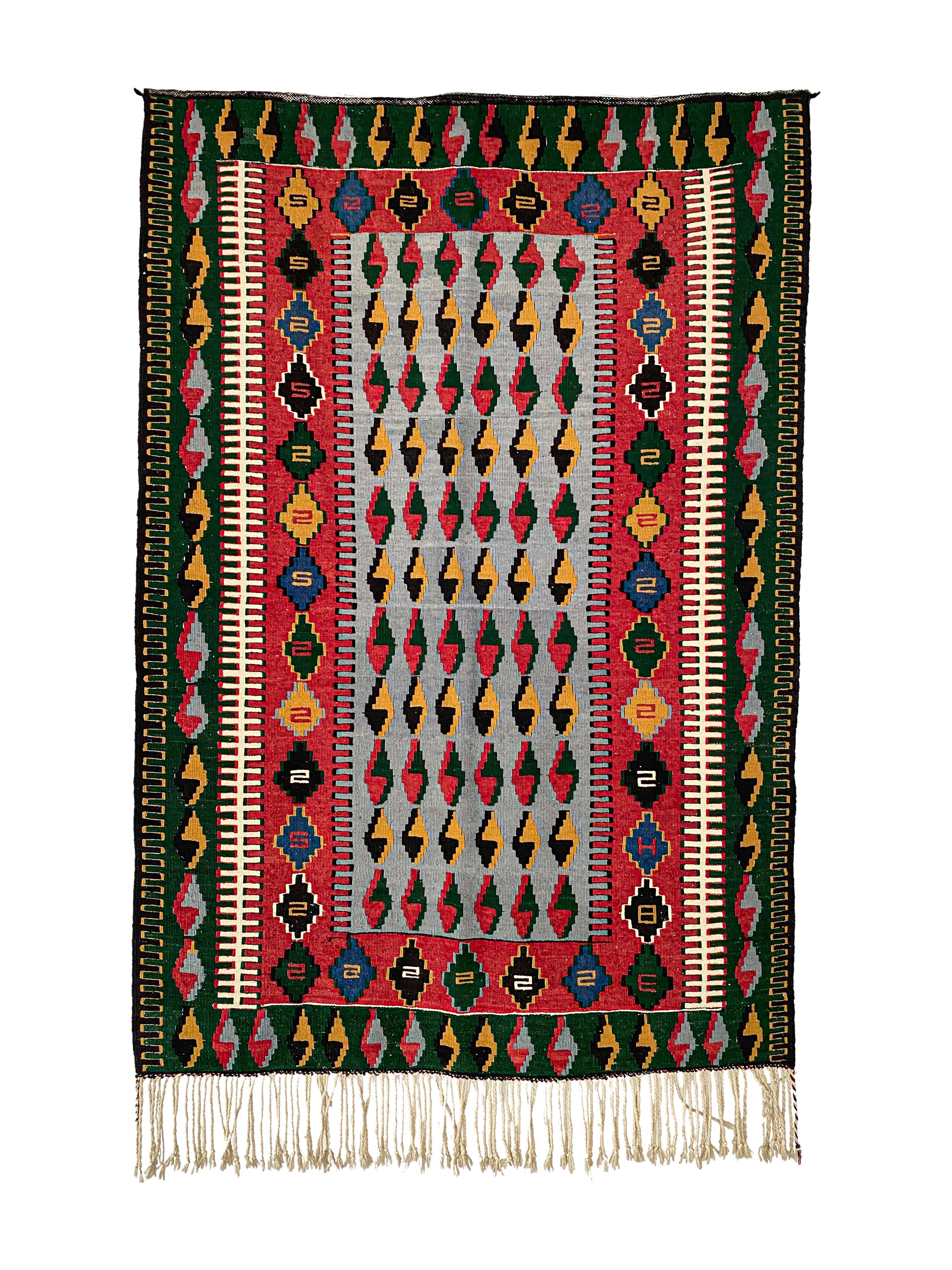 Konya Obruk Hand Woven Green Rug