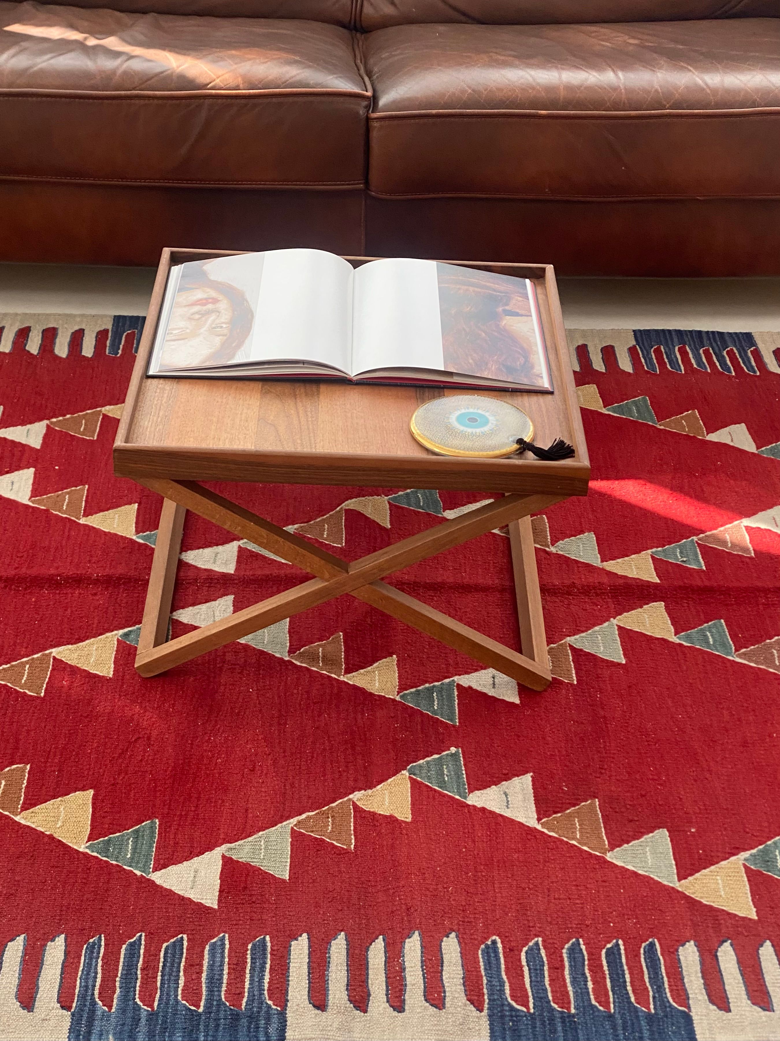 Handwoven Bodrum Red Crane Kilim