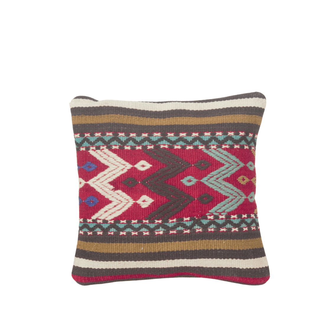 Balikesir Red Hand Woven Rug Cushion