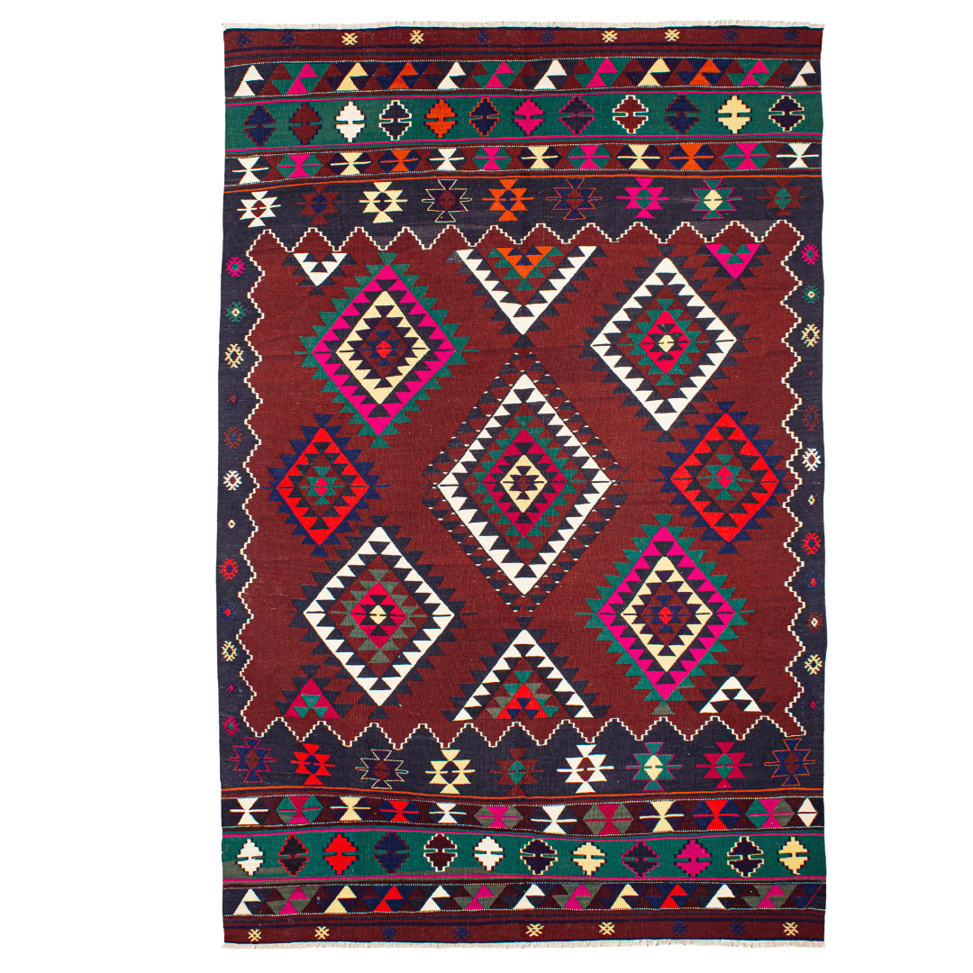 Balikesir Karakechili Burdock Bordered Rug 