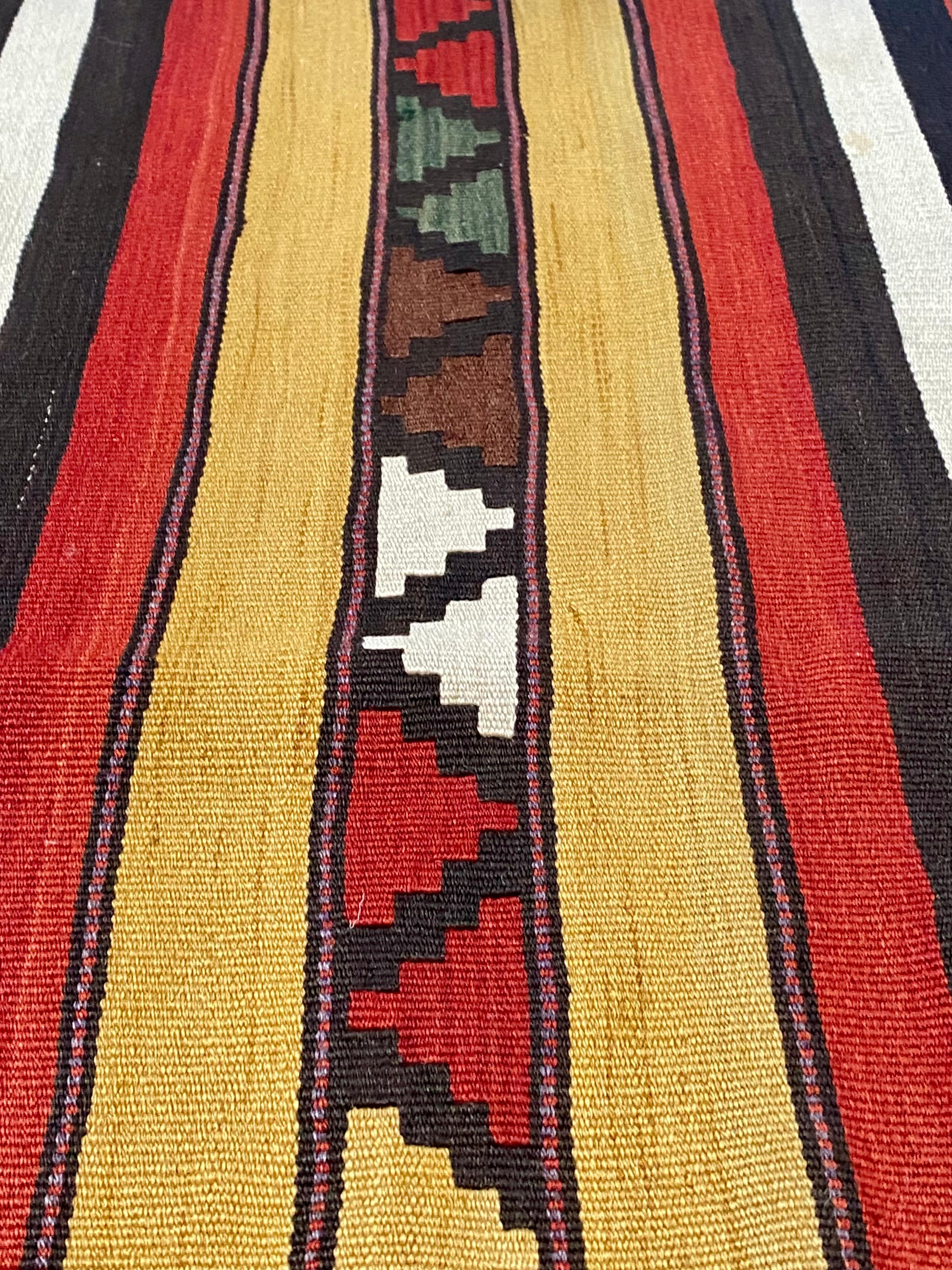 Fine Hand-Woven Kazakh Striped Rug