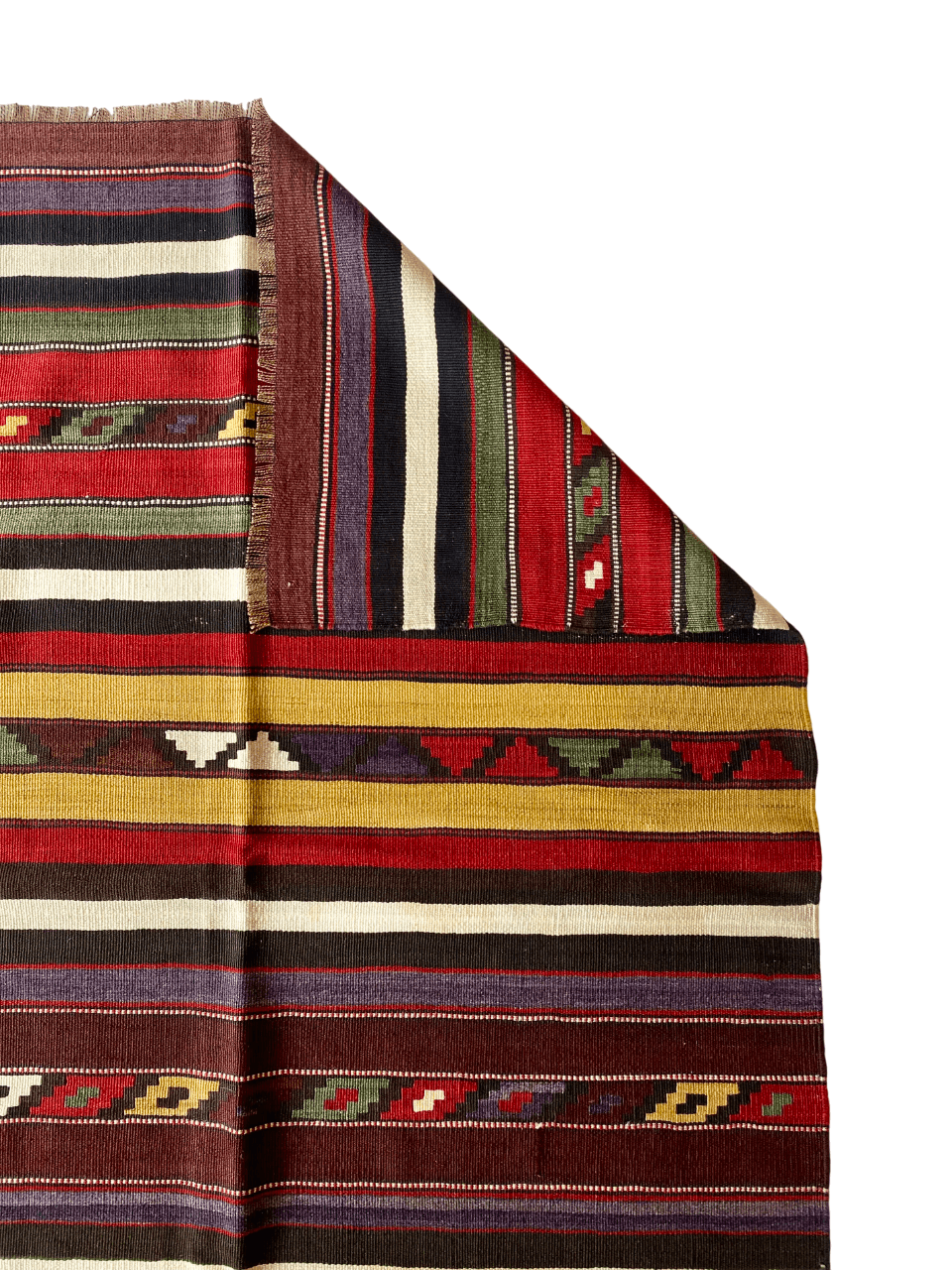 Fine Hand-Woven Kazakh Striped Rug