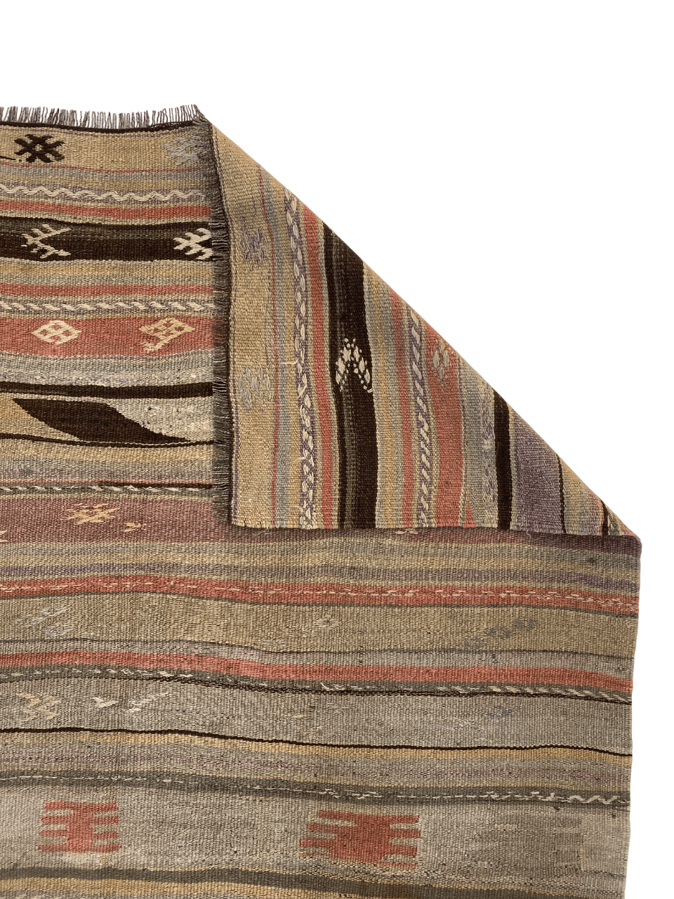Handwoven Vintage Balikesir Pastel Kilim
