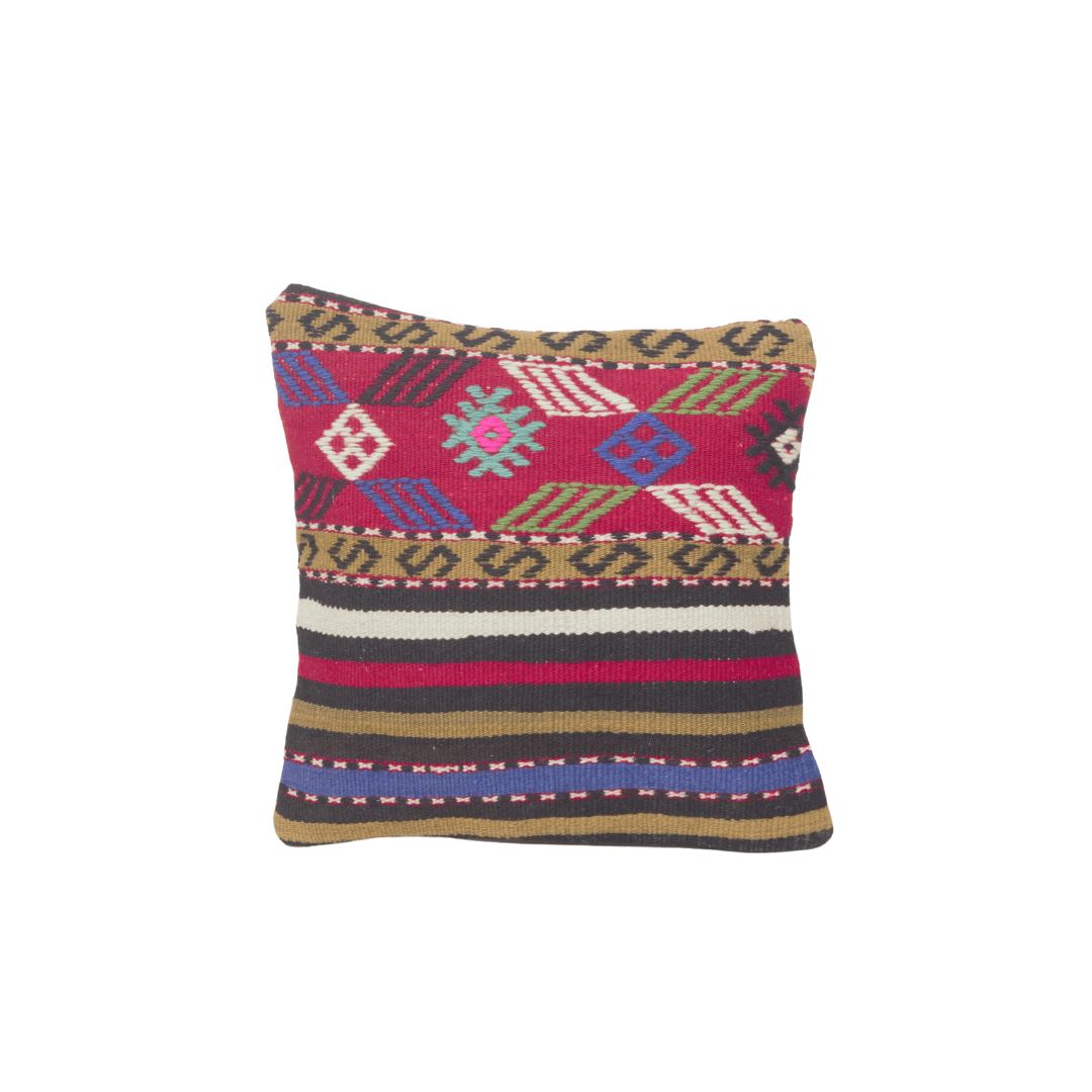 Balikesir Hooked Hand Woven Rug Cushion